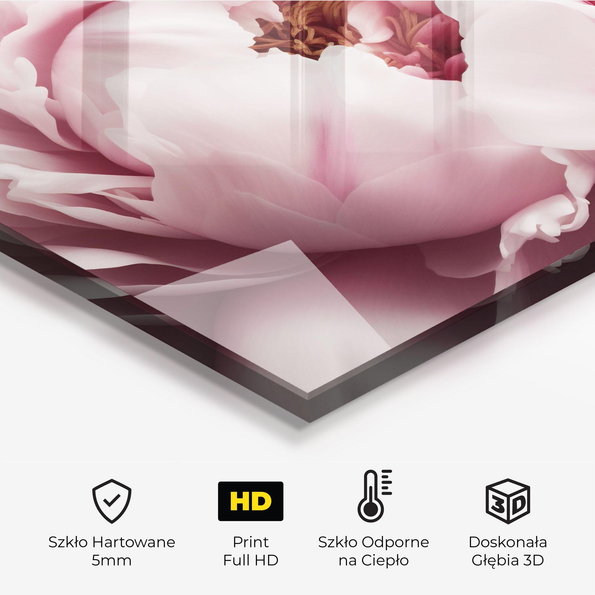 Panel Szklany do Kuchni Pastel Peony Petals mockup 2