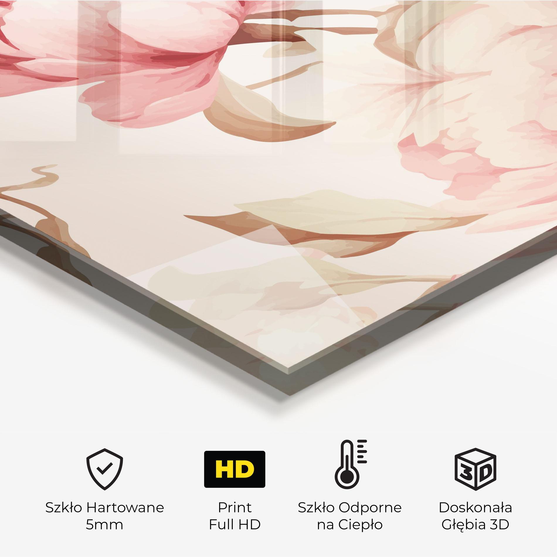Panel Szklany do Kuchni Pastel Peony mockup 2
