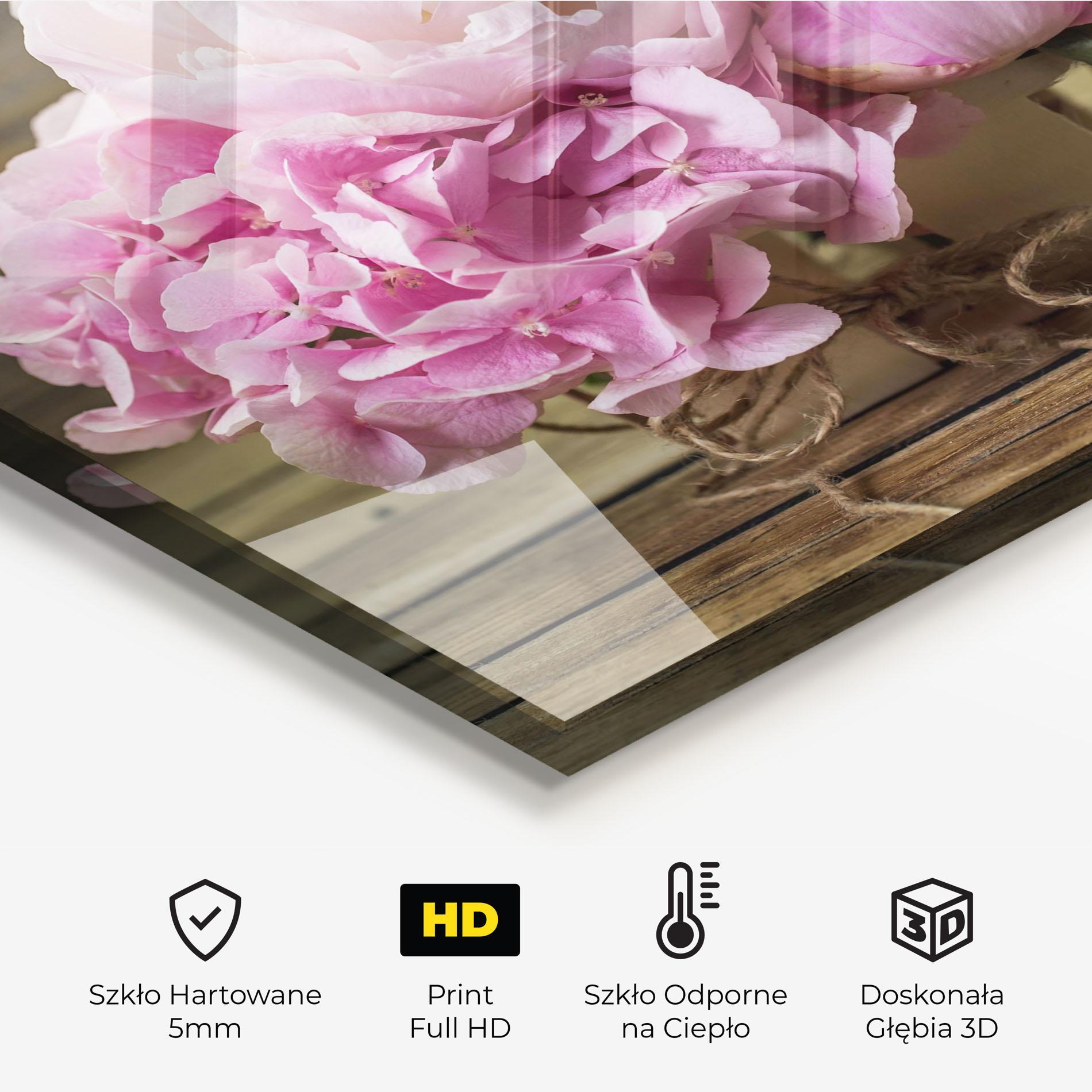 Panel Szklany do Kuchni Peony On Table mockup 2