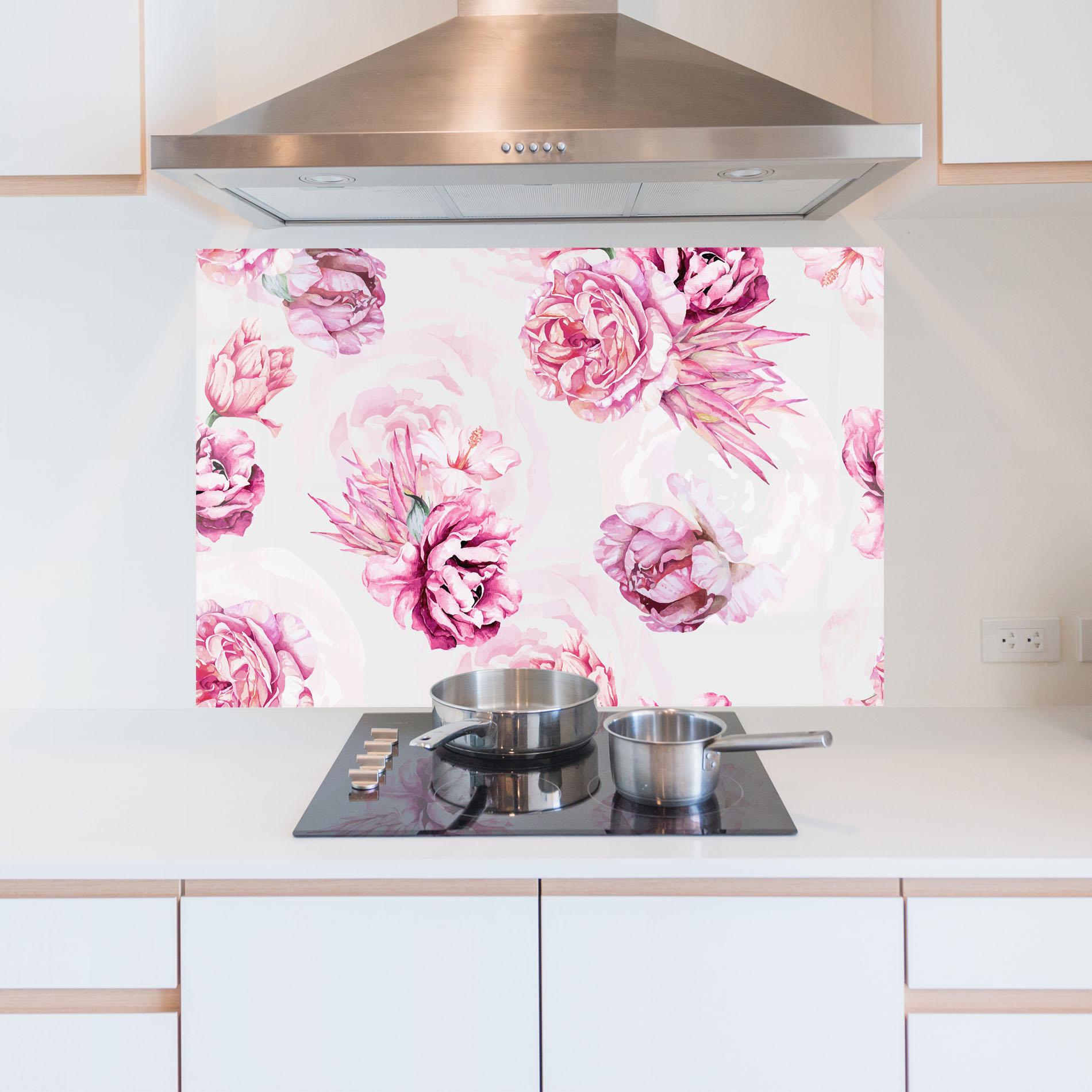 Panel Szklany do Kuchni Blooming Peony mockup 5