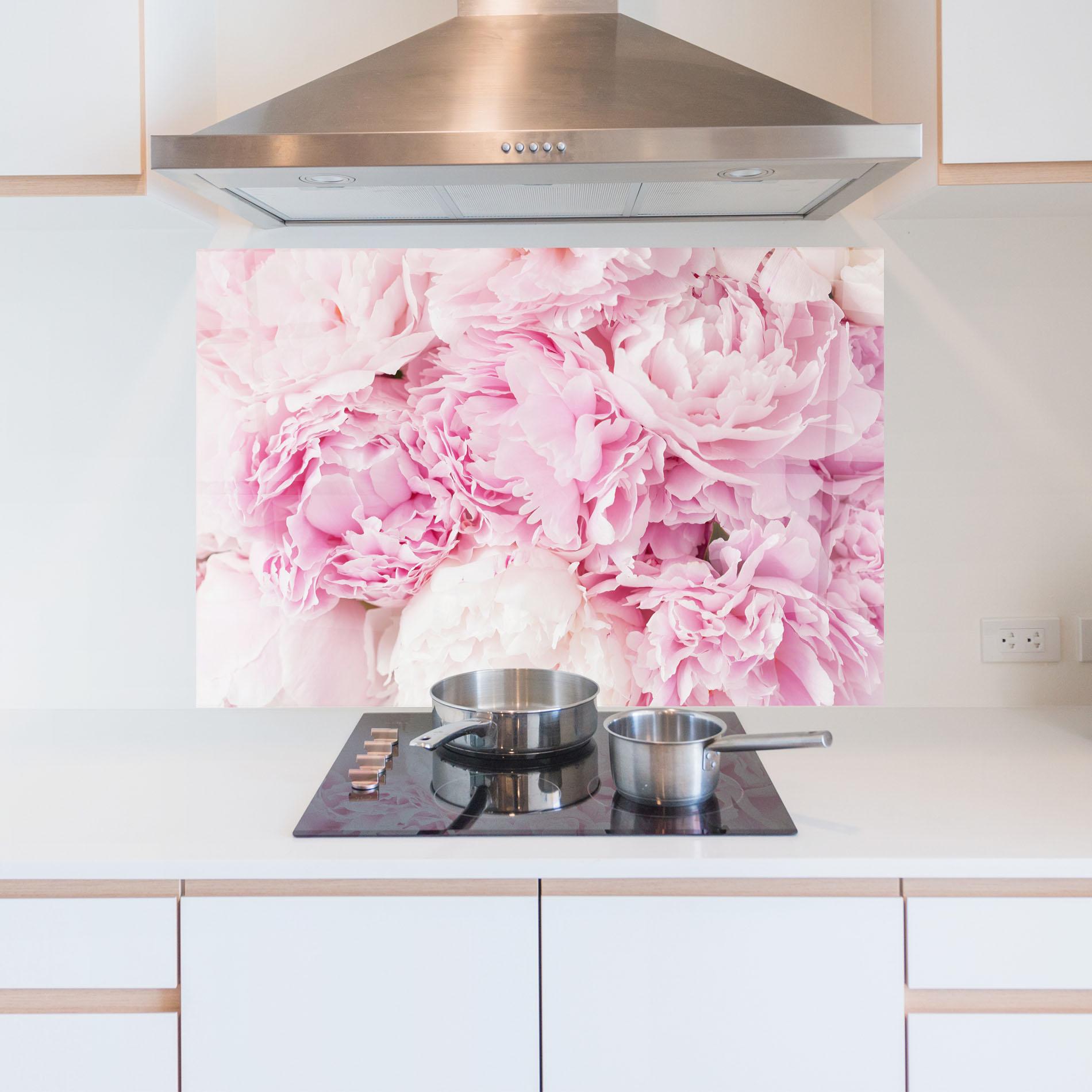 Panel Szklany do Kuchni Dreamy Pink Pastel Peony mockup 5