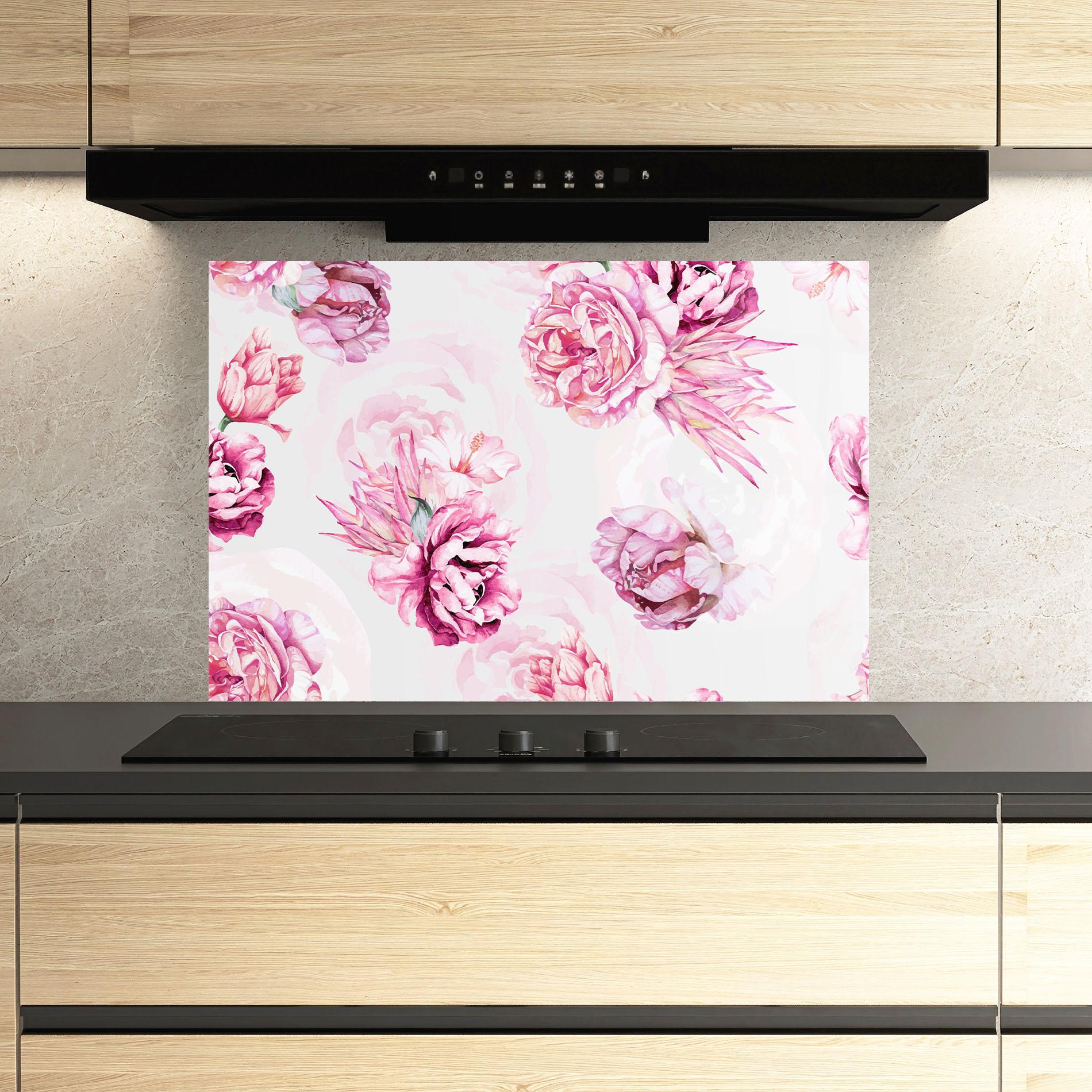 Panel Szklany do Kuchni Blooming Peony mockup 3