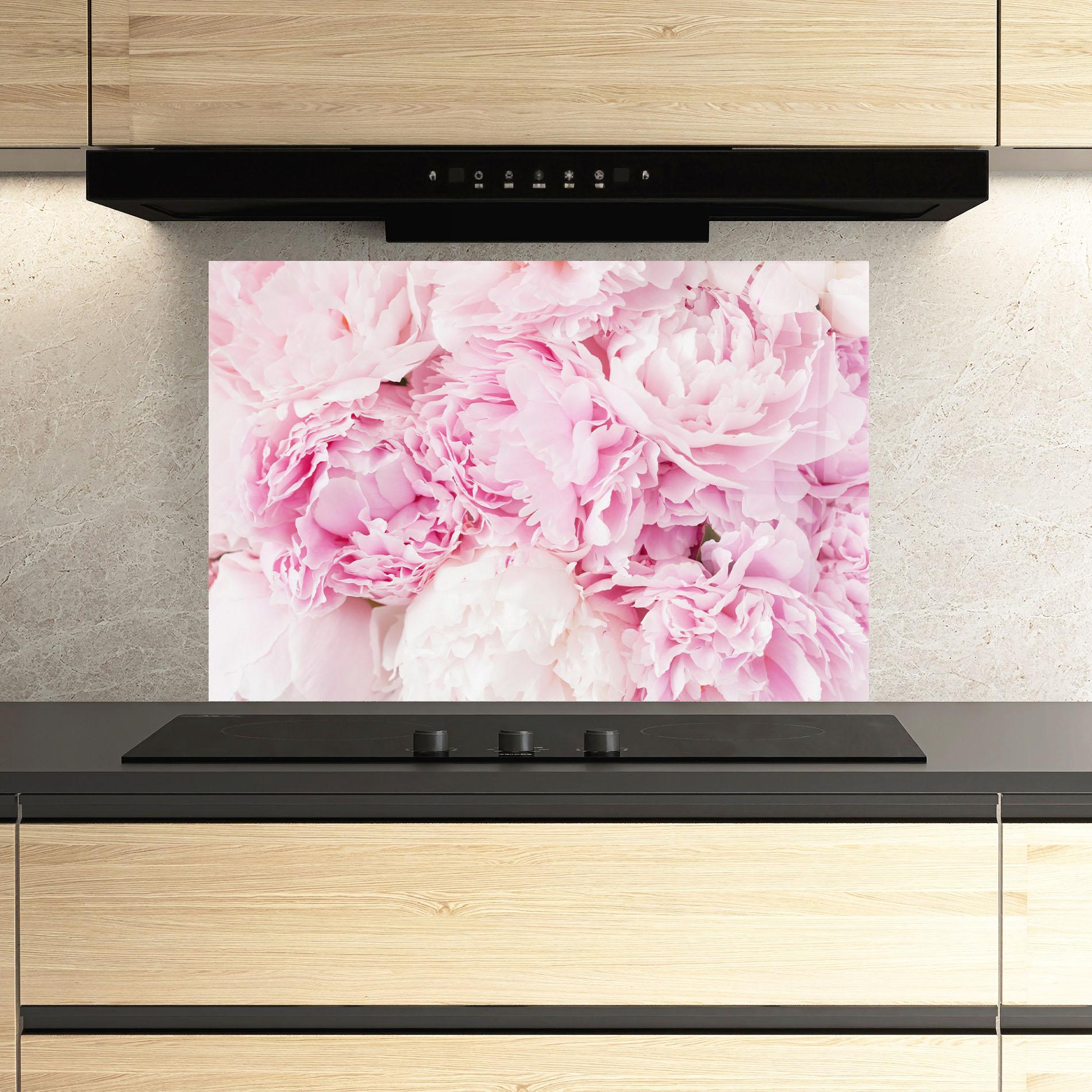 Panel Szklany do Kuchni Dreamy Pink Pastel Peony mockup 3