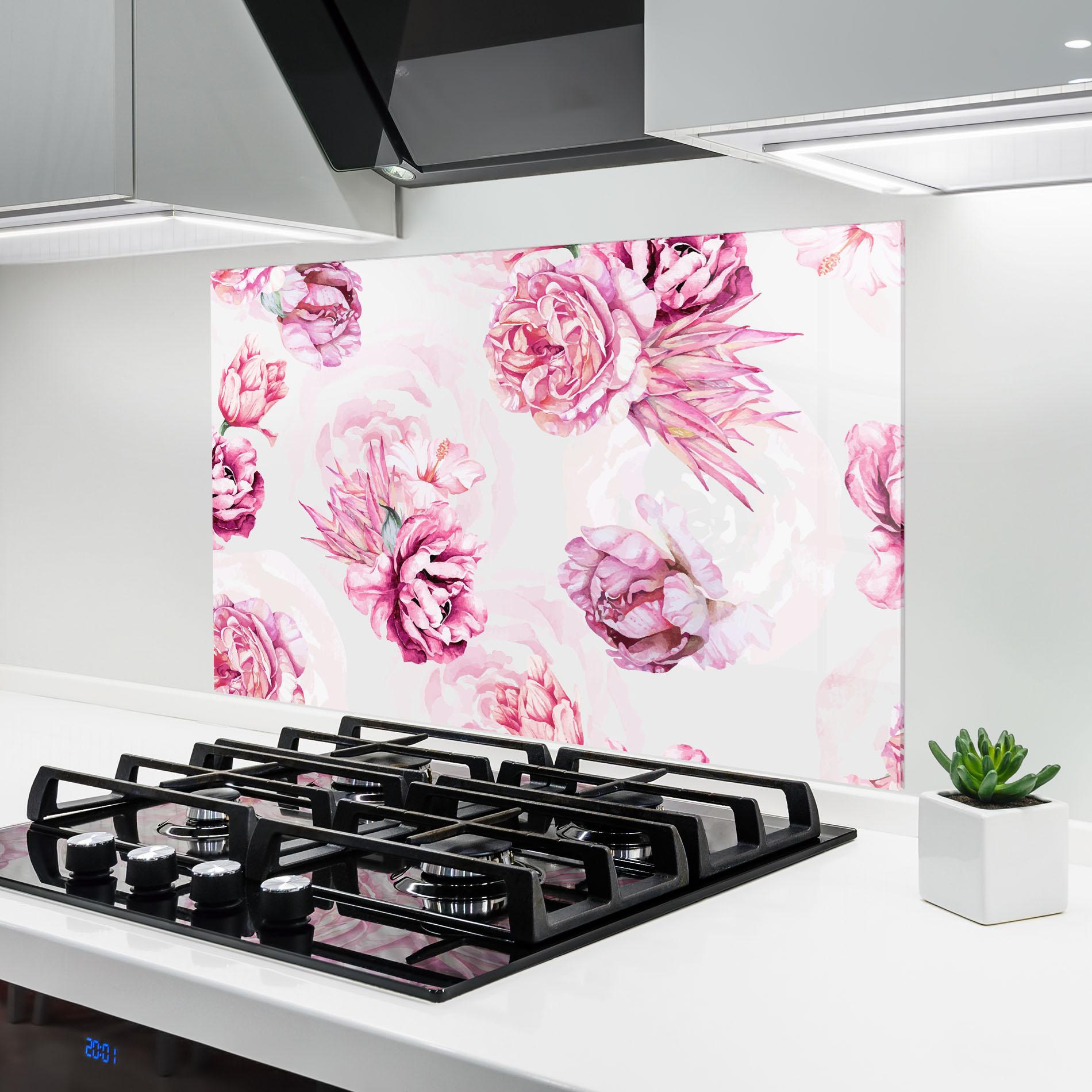 Panel Szklany do Kuchni Blooming Peony mockup 6