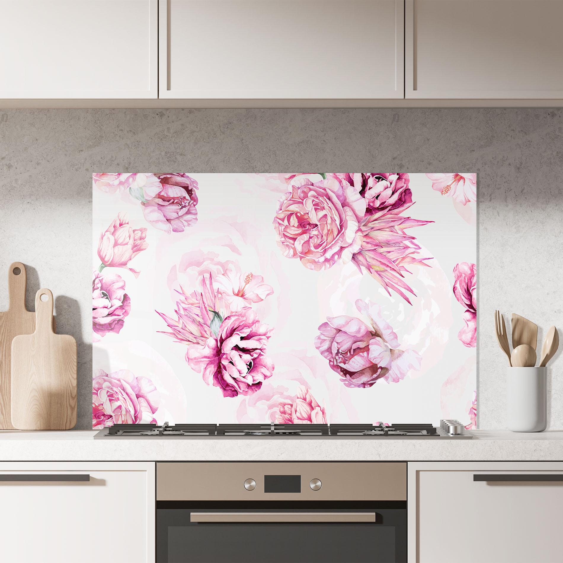 Panel Szklany do Kuchni Blooming Peony mockup 7