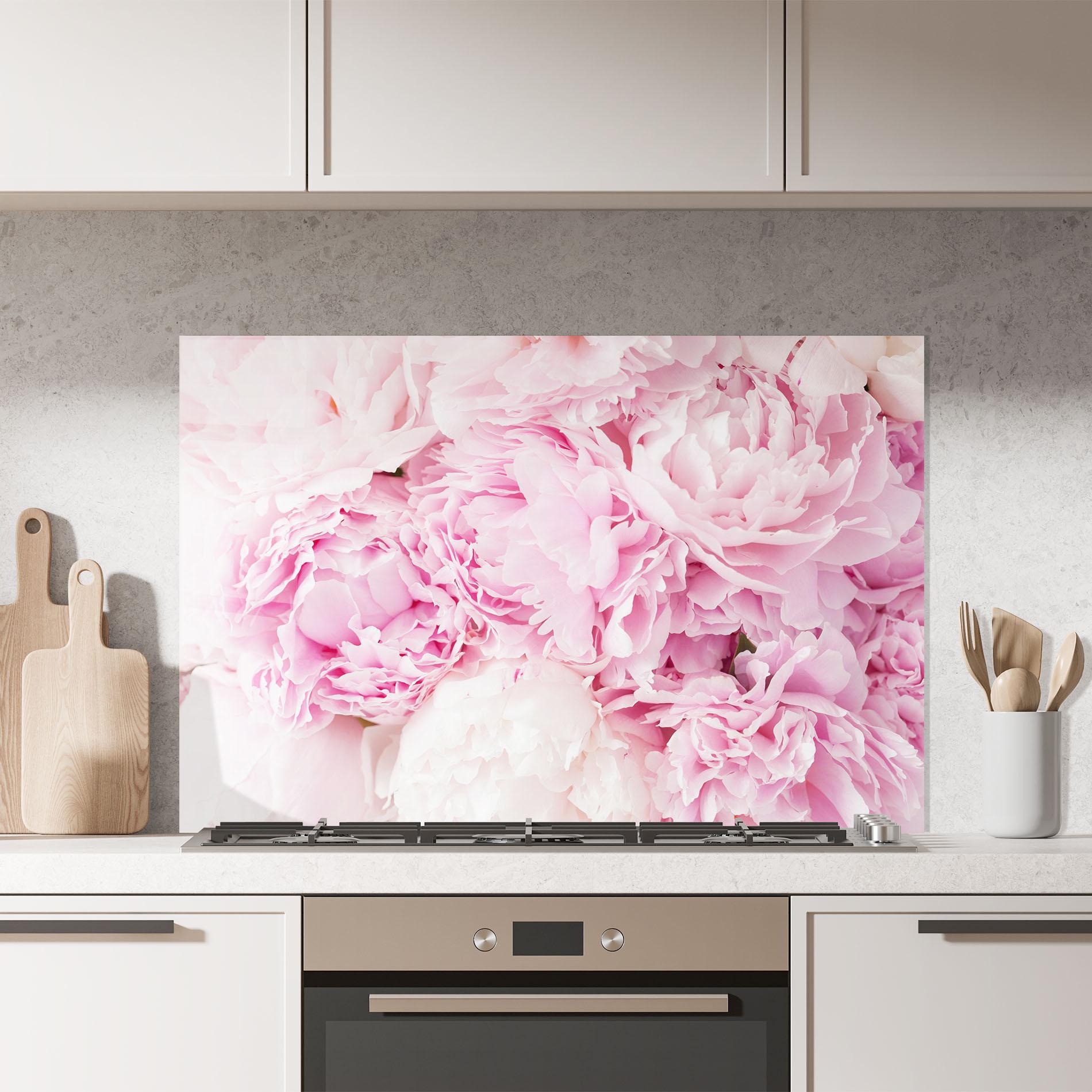 Panel Szklany do Kuchni Dreamy Pink Pastel Peony mockup 7