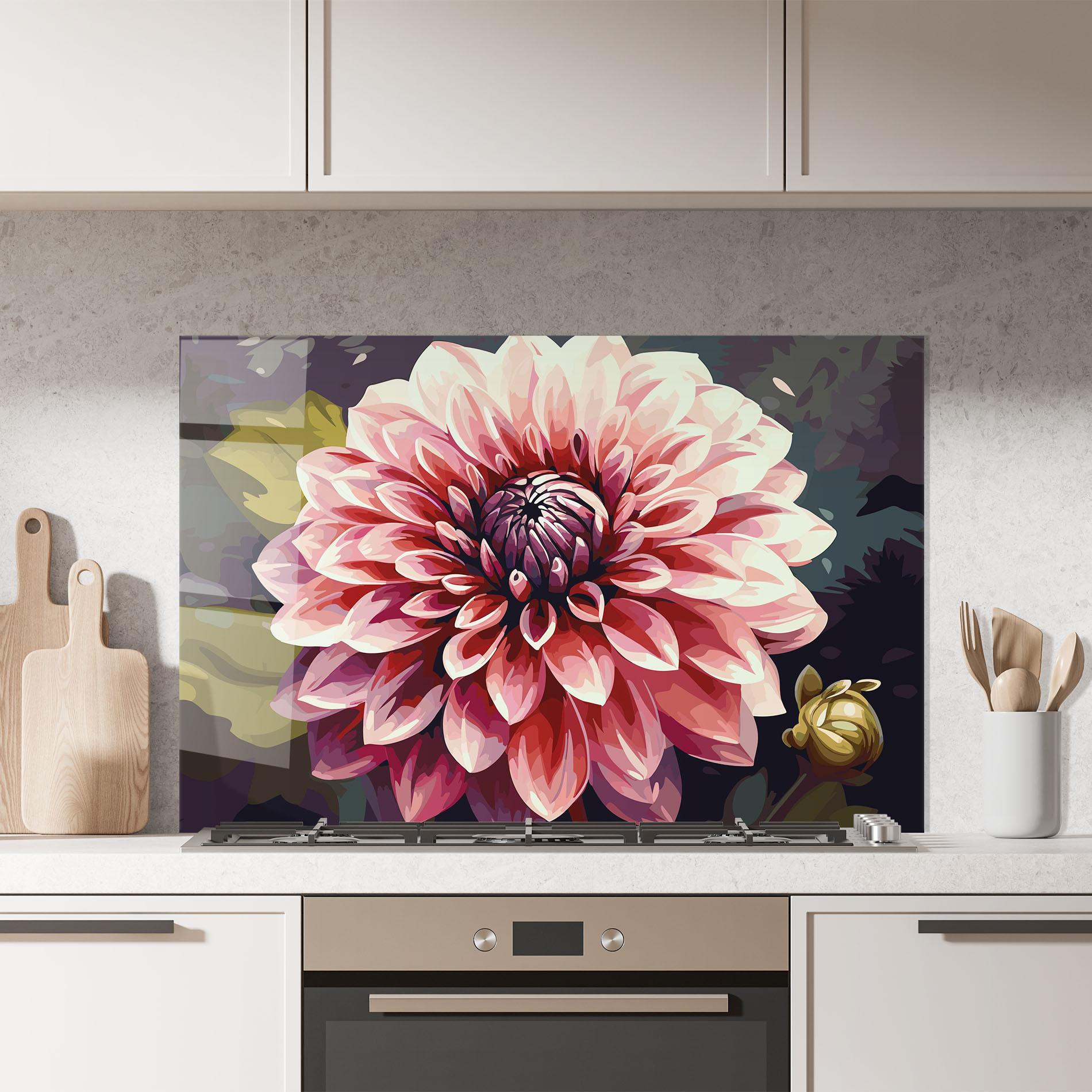 Panel Szklany do Kuchni Open Pink Flower mockup 7