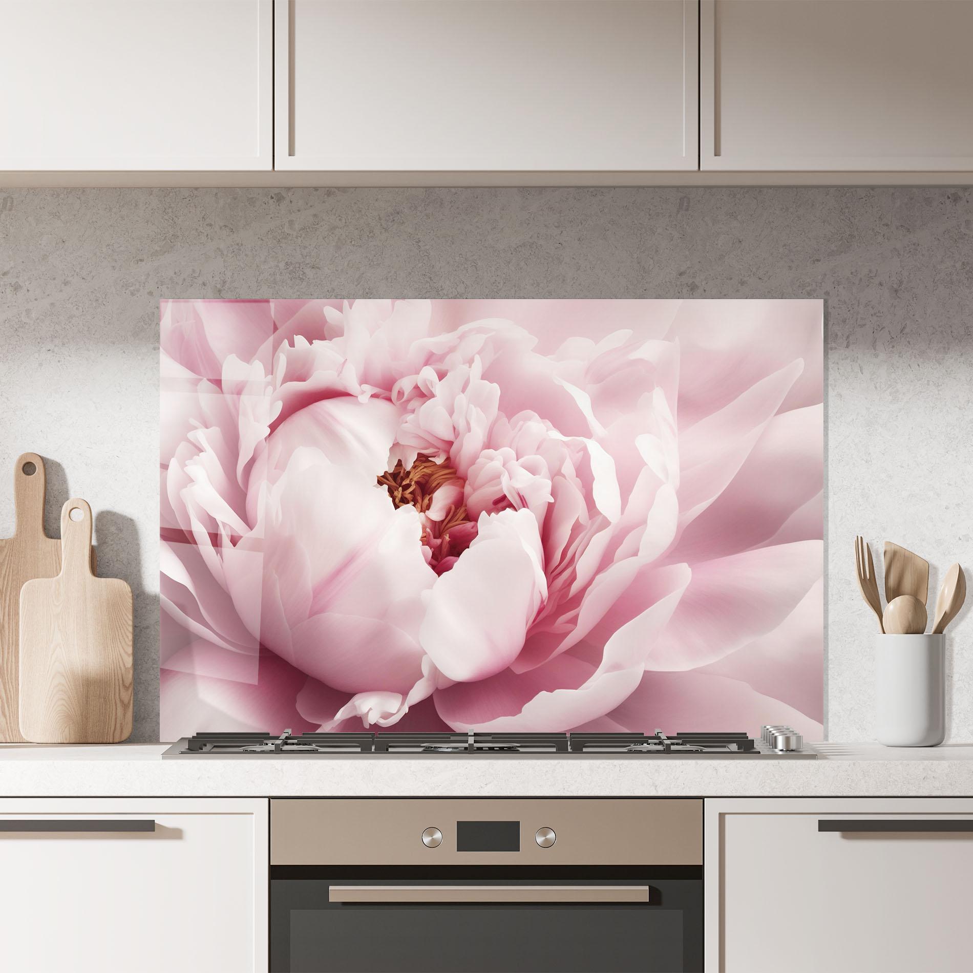 Panel Szklany do Kuchni Pastel Peony Petals mockup 7