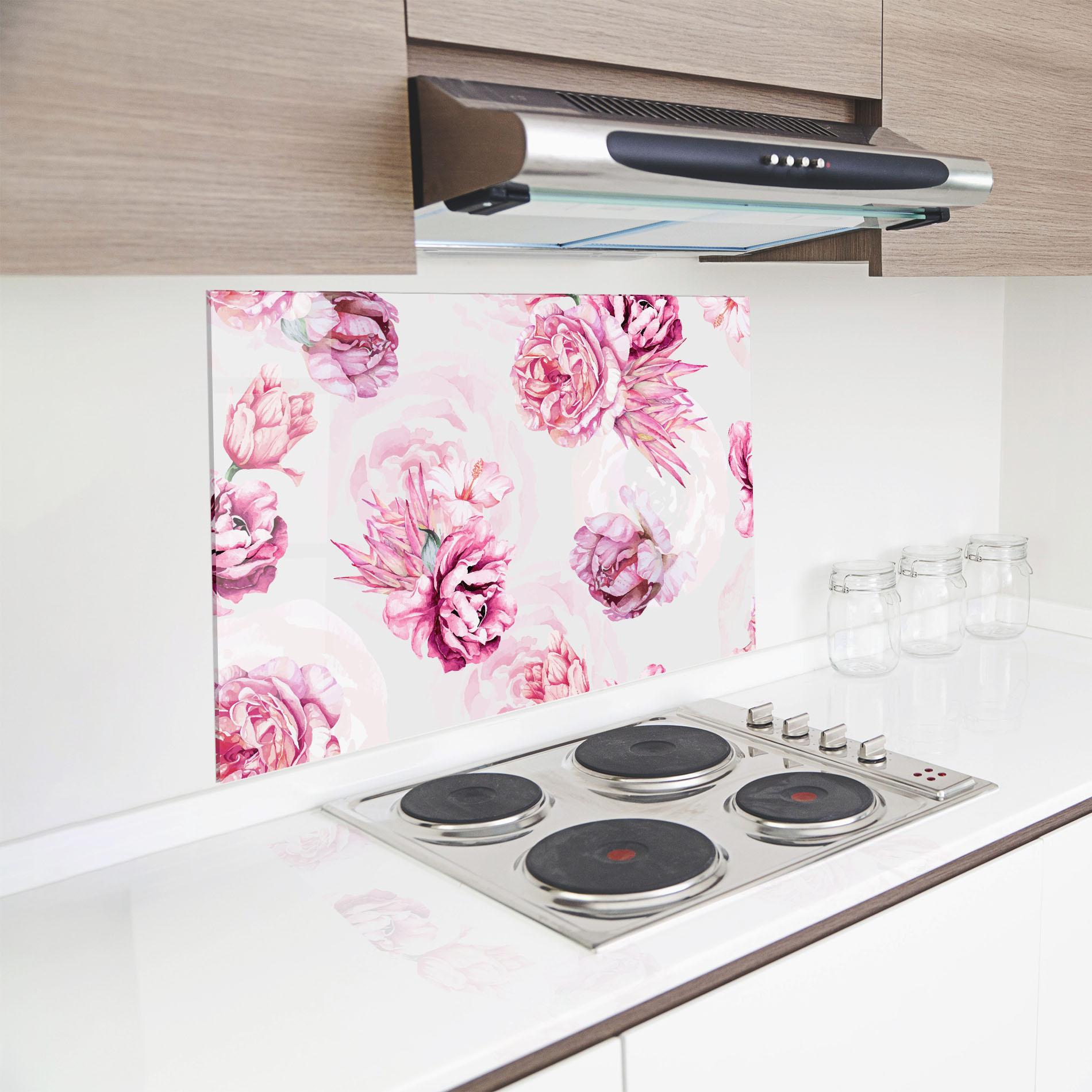 Panel Szklany do Kuchni Blooming Peony mockup 8