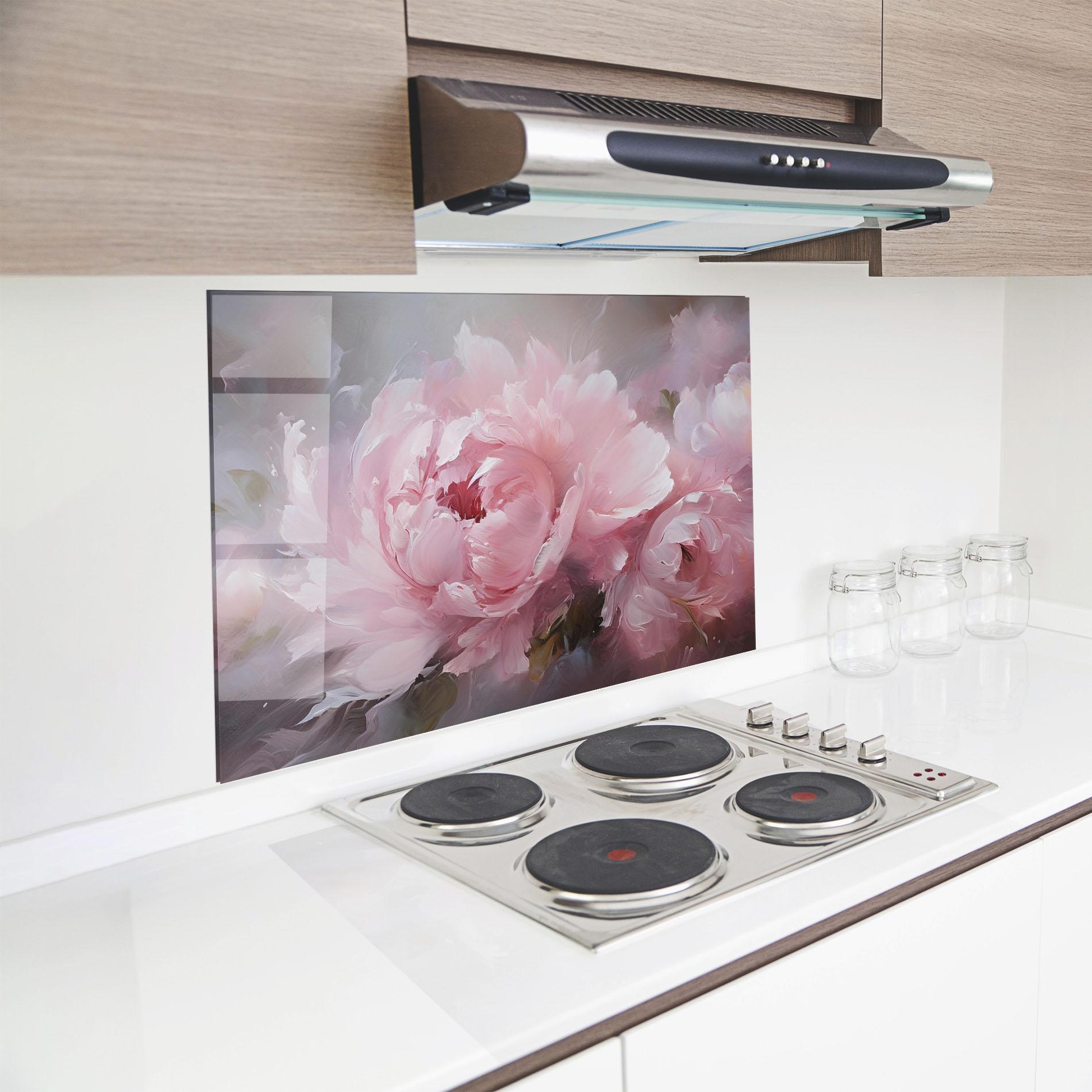 Panel Szklany do Kuchni Dreamy Painting Peony mockup 8