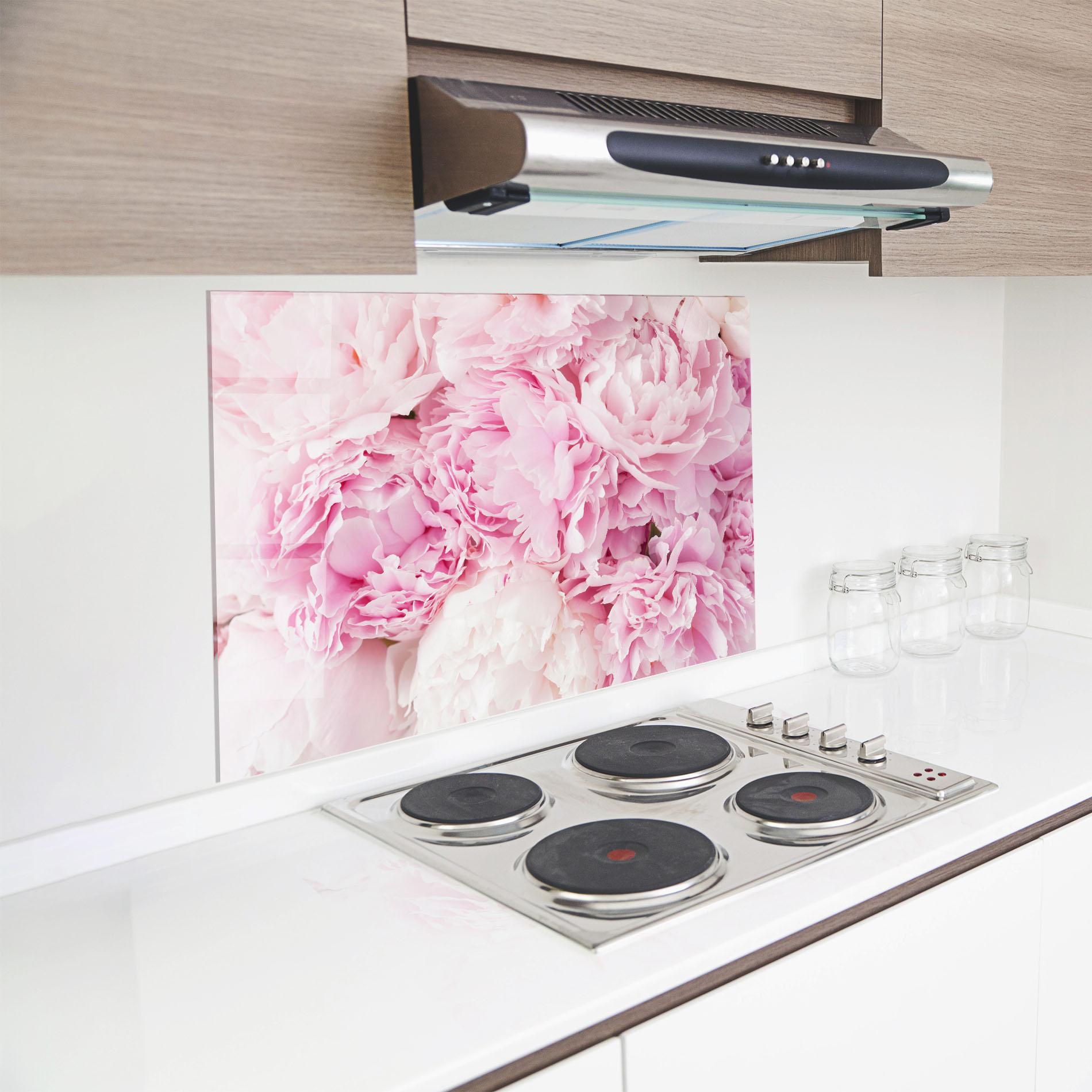 Panel Szklany do Kuchni Dreamy Pink Pastel Peony mockup 8