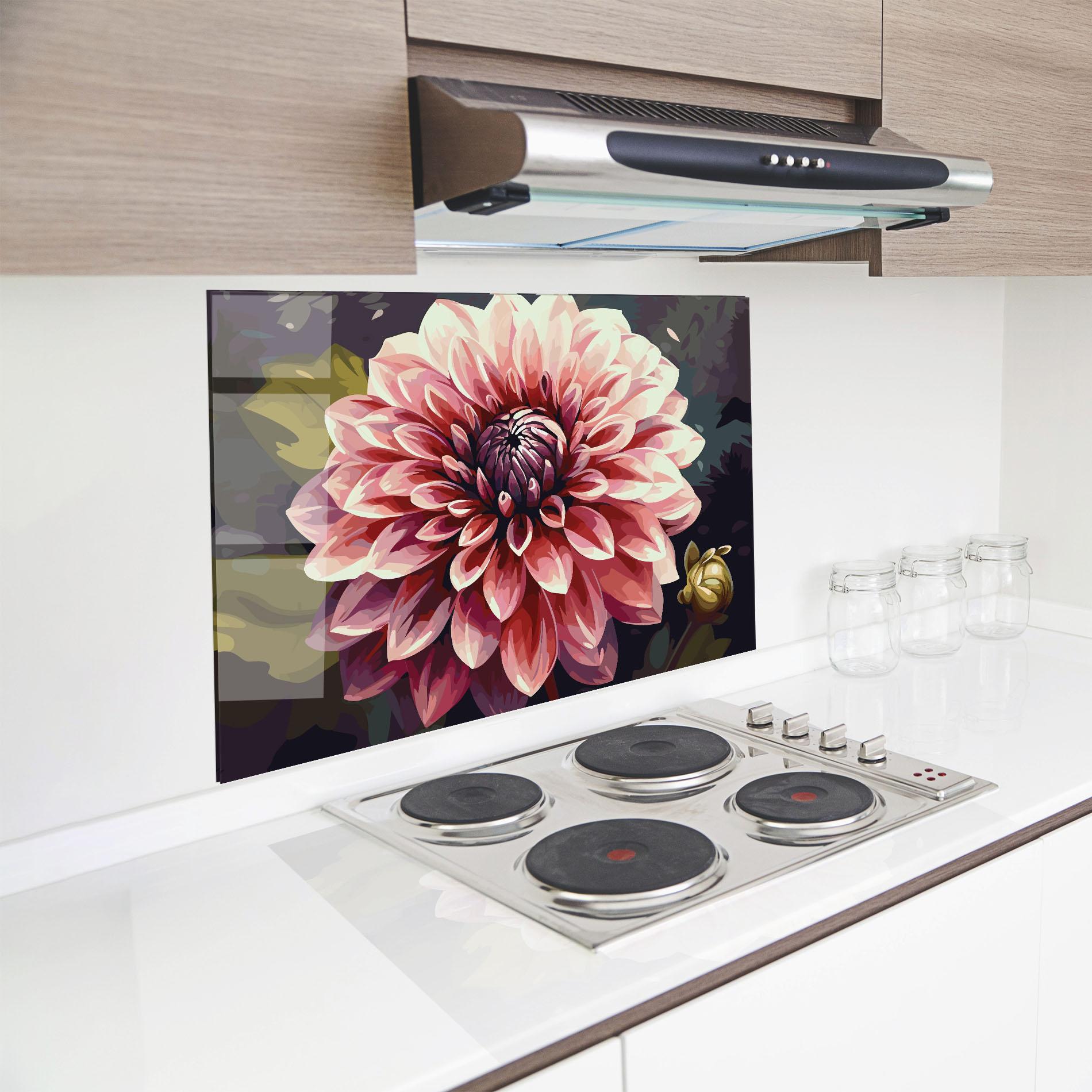 Panel Szklany do Kuchni Open Pink Flower mockup 8