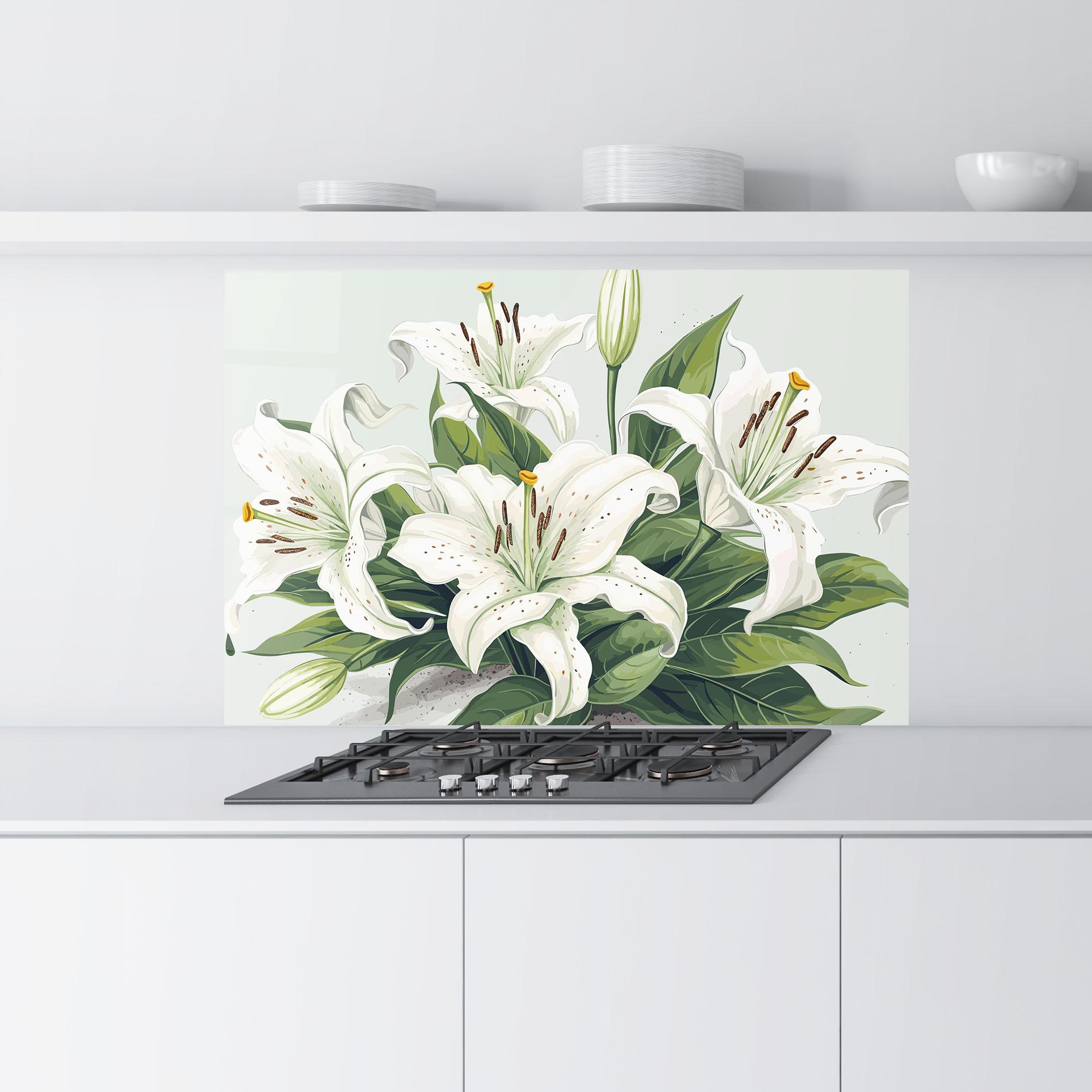 Panel Szklany do Kuchni Light Lily Art mockup 9