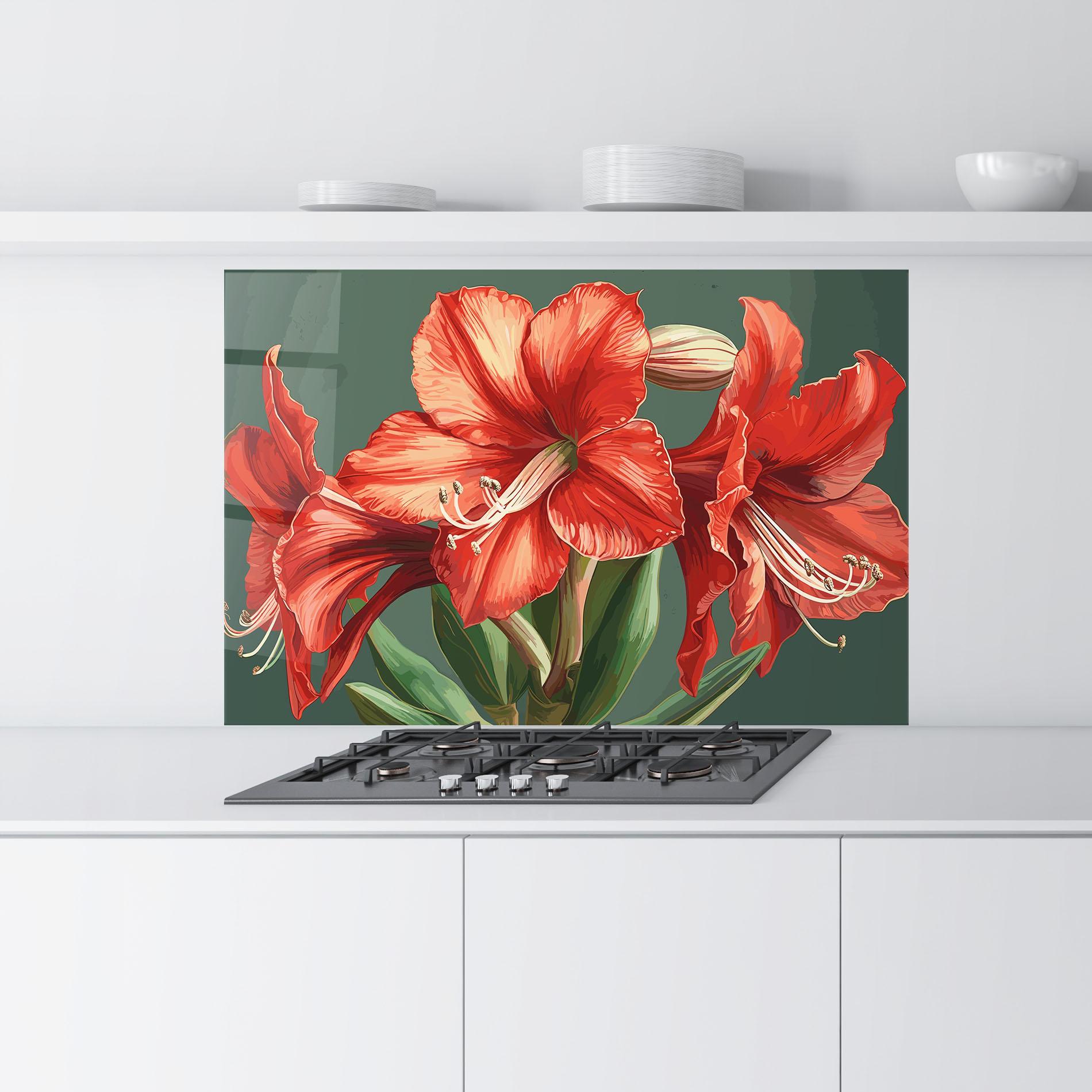 Panel Szklany do Kuchni Lily Orange Art mockup 9