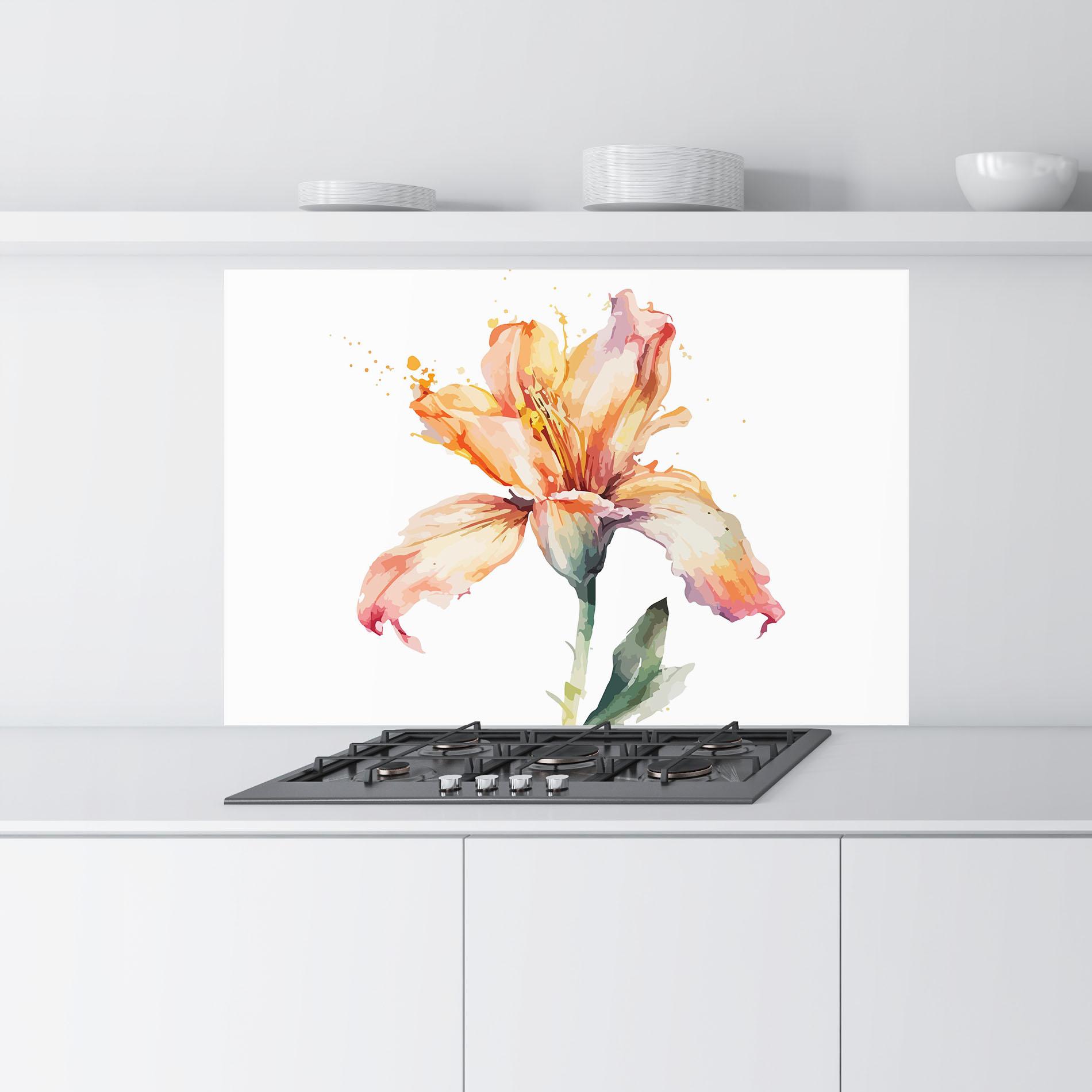 Panel Szklany do Kuchni Orange Purple Lily mockup 9