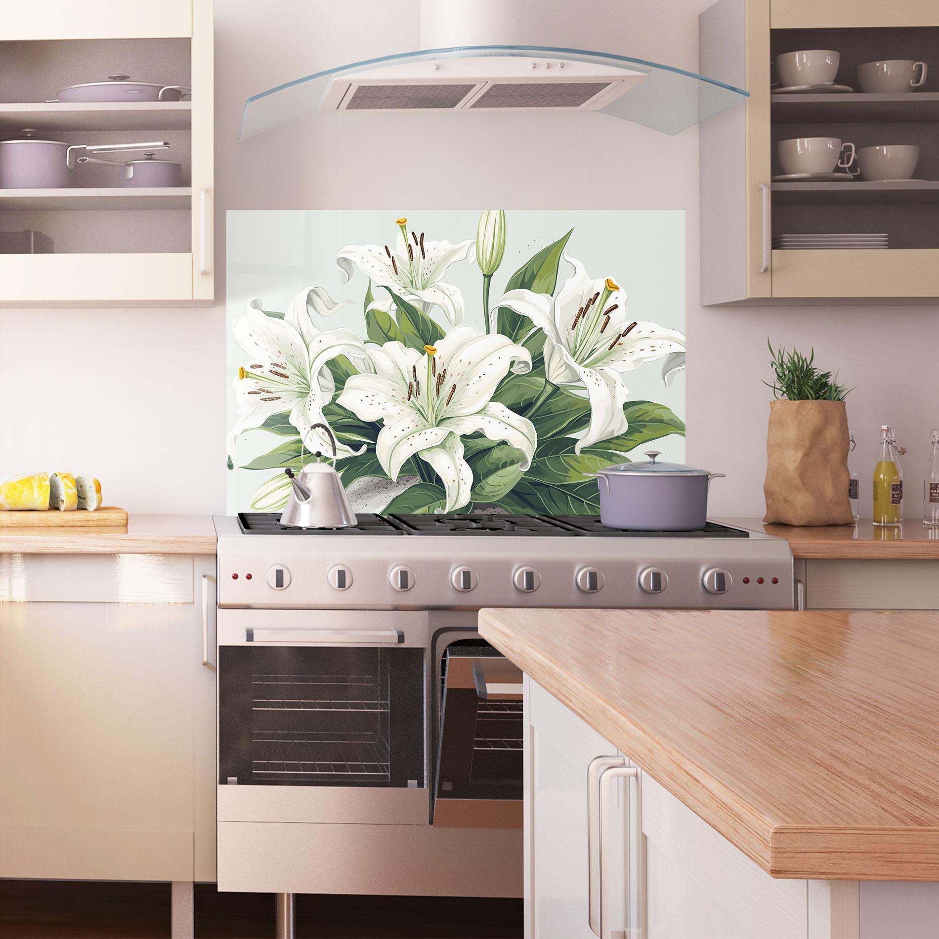 Panel Szklany do Kuchni Light Lily Art mockup 1