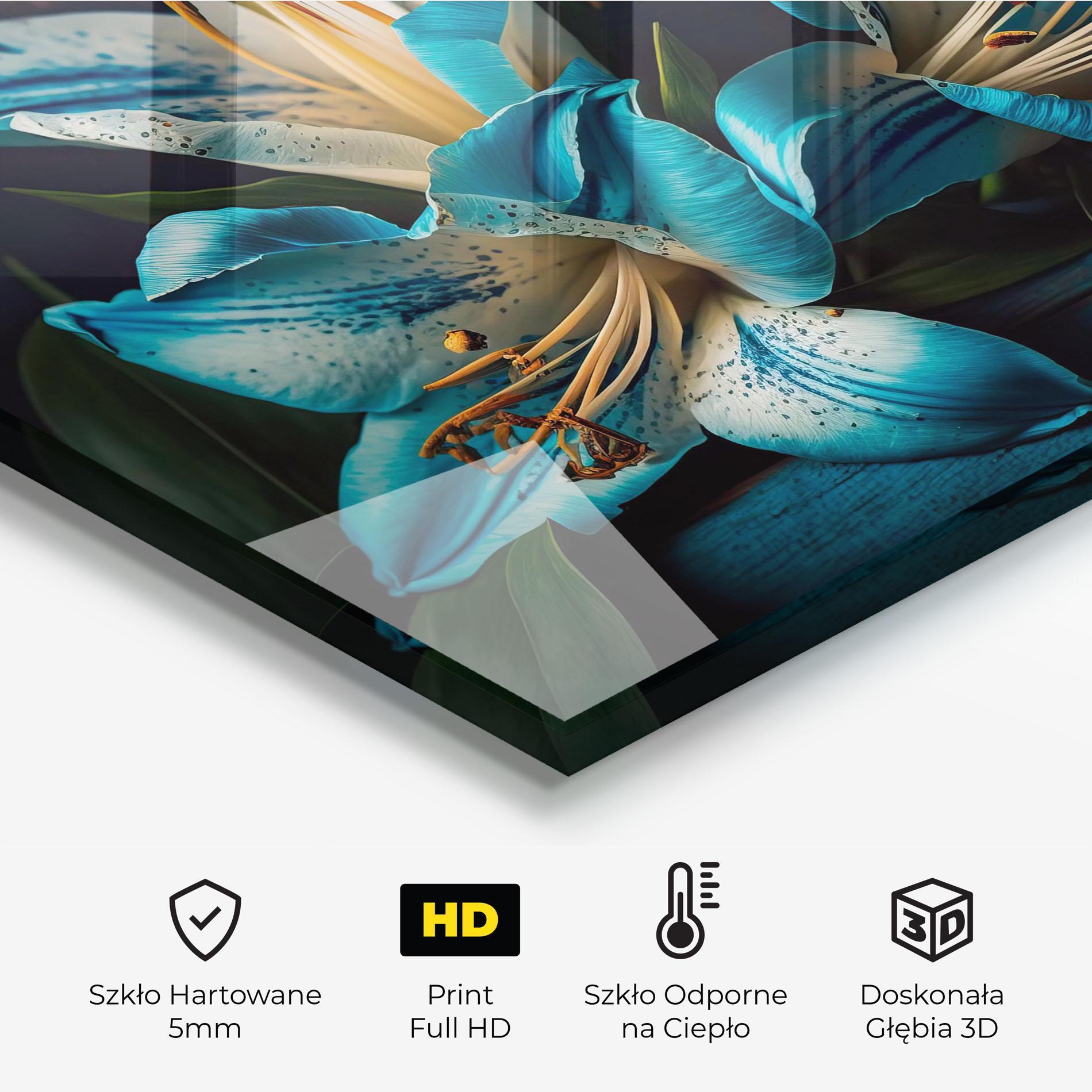 Panel Szklany do Kuchni Blue Lily mockup 2