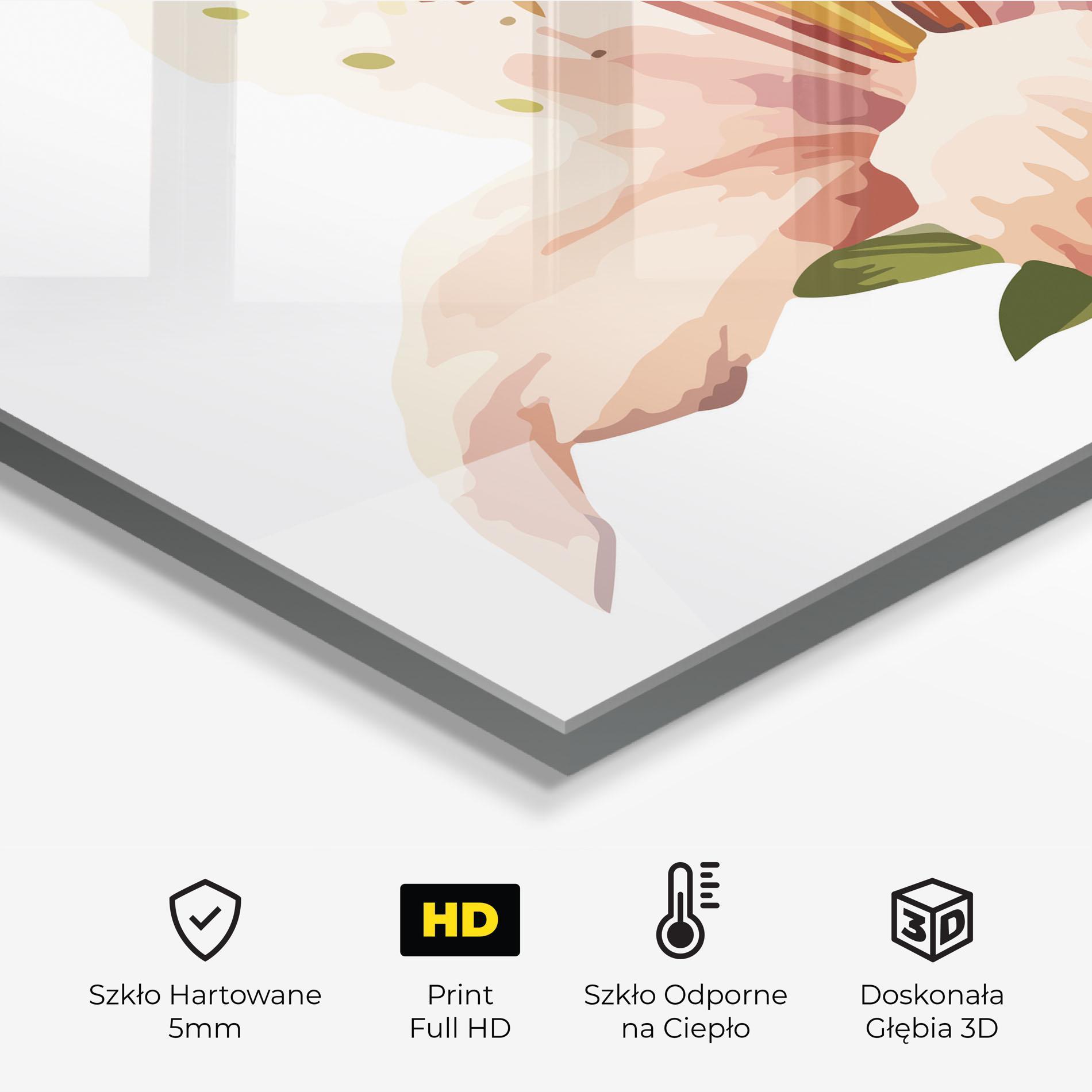 Panel Szklany do Kuchni Pink Cute Lily mockup 2