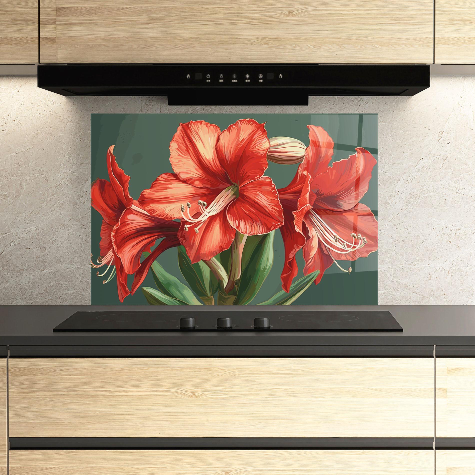 Panel Szklany do Kuchni Lily Orange Art mockup 3