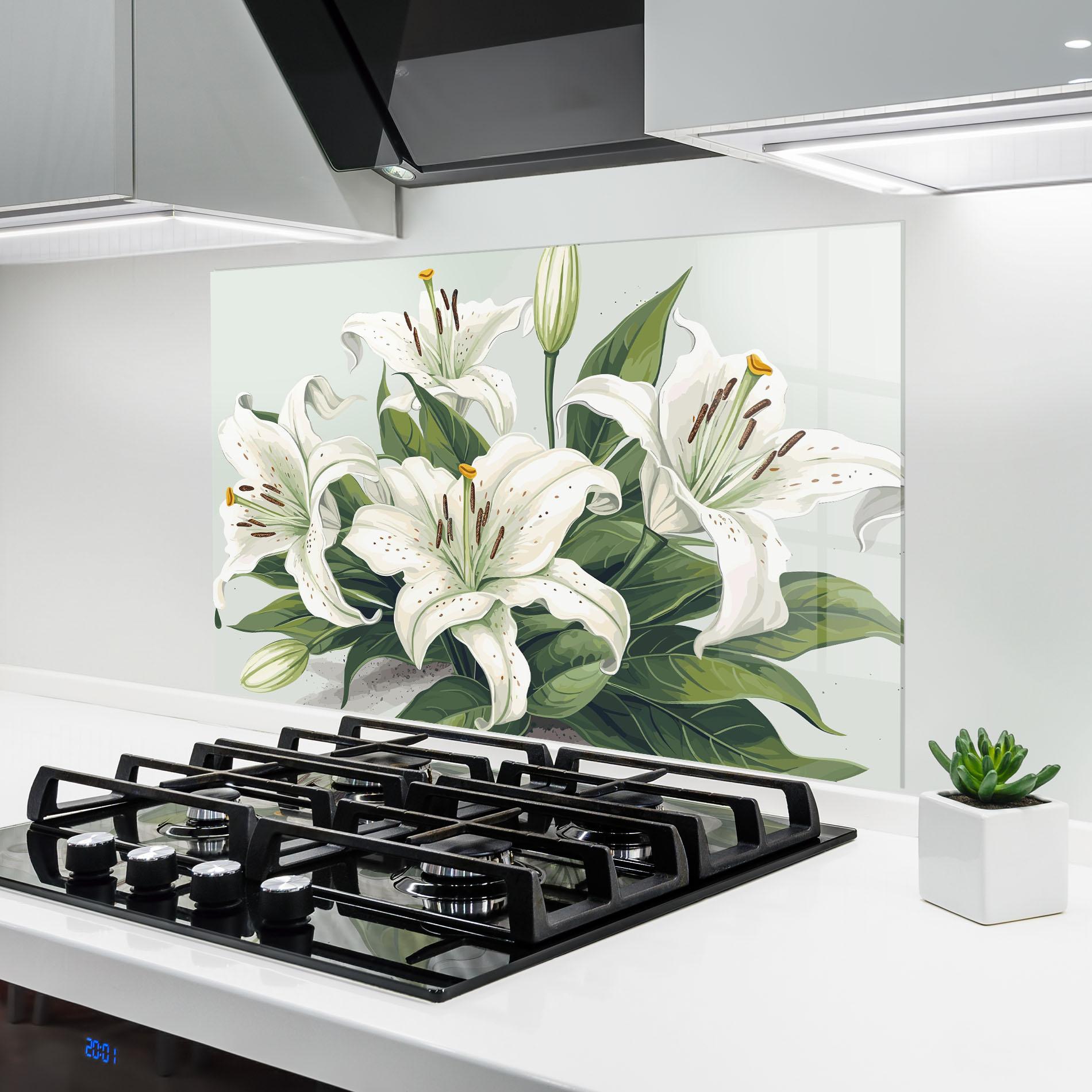 Panel Szklany do Kuchni Light Lily Art mockup 6