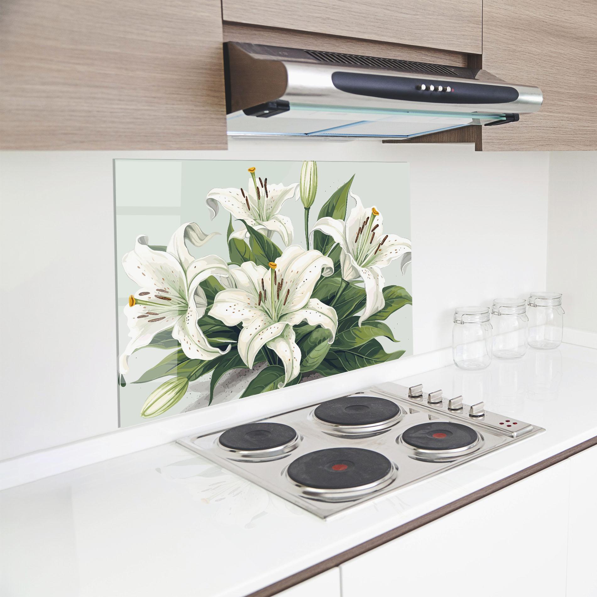 Panel Szklany do Kuchni Light Lily Art mockup 8