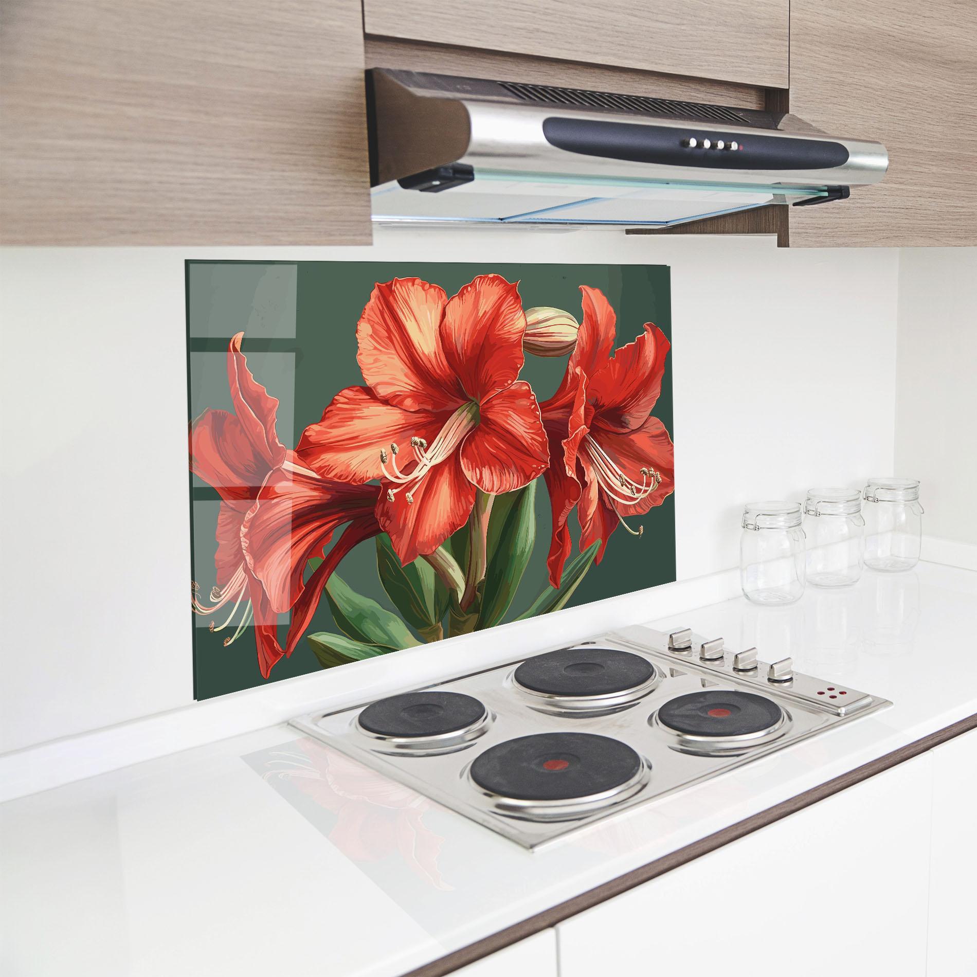 Panel Szklany do Kuchni Lily Orange Art mockup 8
