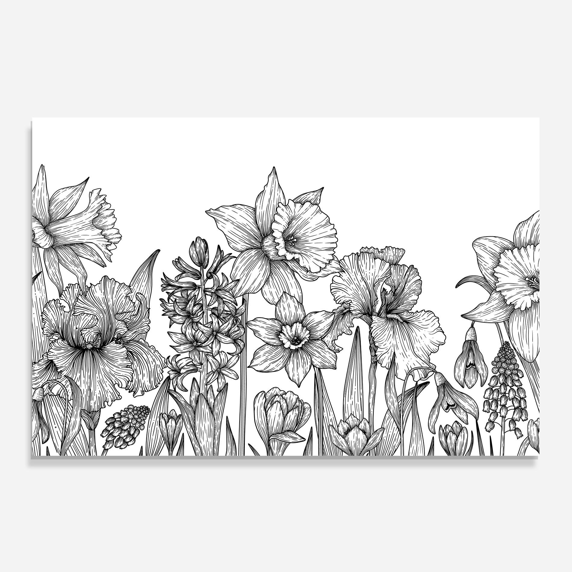 Panel Szklany do Kuchni Black Line Plant mockup 0