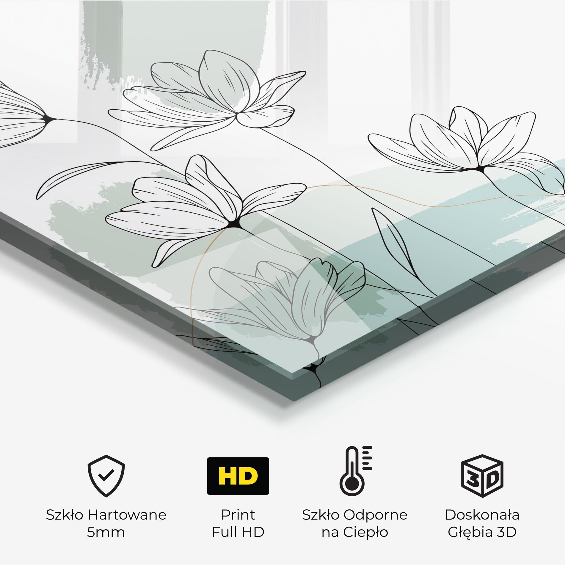 Panel Szklany do Kuchni Black Blue Line mockup 2