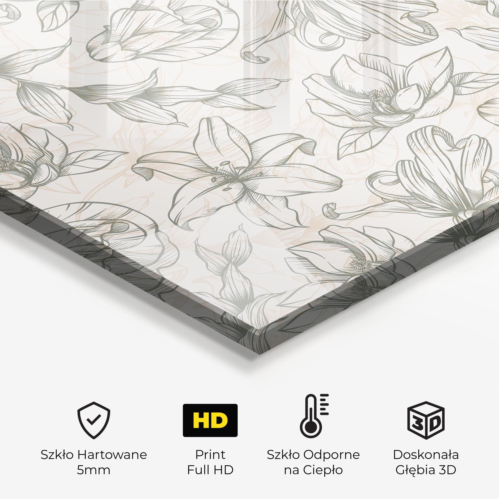 Panel Szklany do Kuchni Cream Grey Line mockup 2