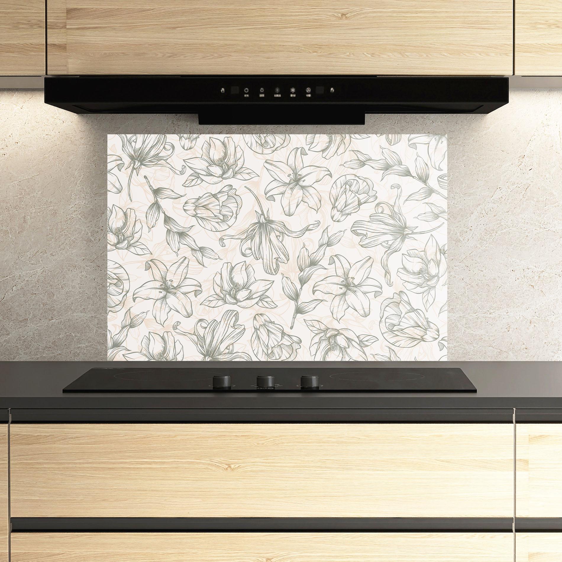 Panel Szklany do Kuchni Cream Grey Line mockup 3