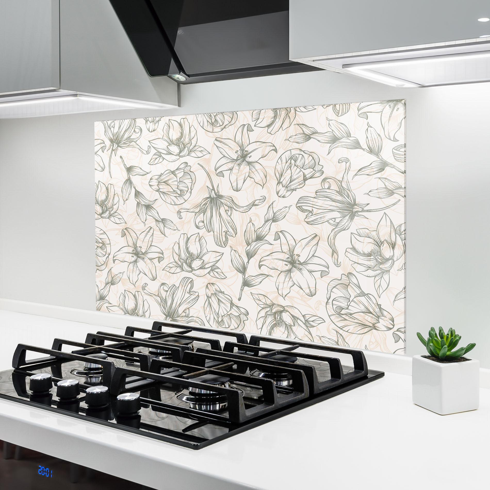 Panel Szklany do Kuchni Cream Grey Line mockup 6