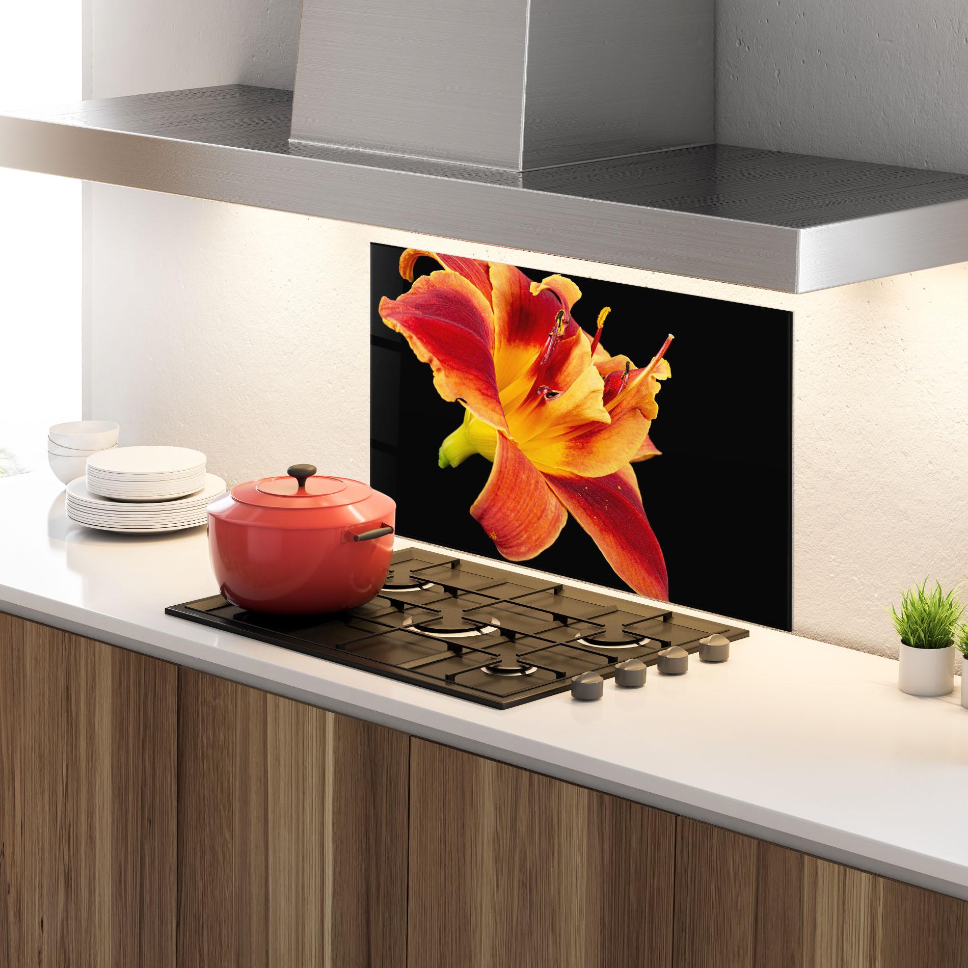 Panel Szklany do Kuchni Exotic Orange Red mockup 4