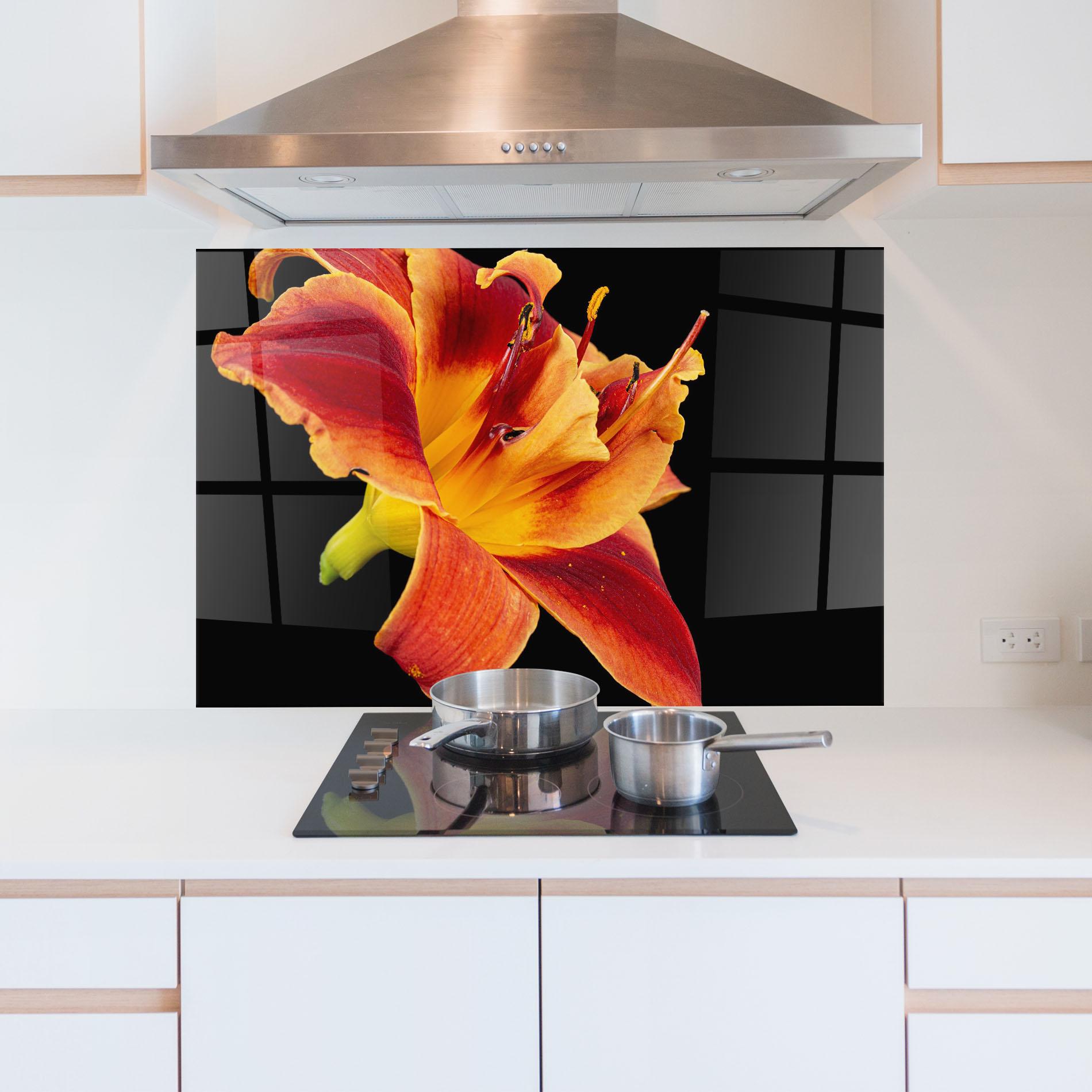 Panel Szklany do Kuchni Exotic Orange Red mockup 5