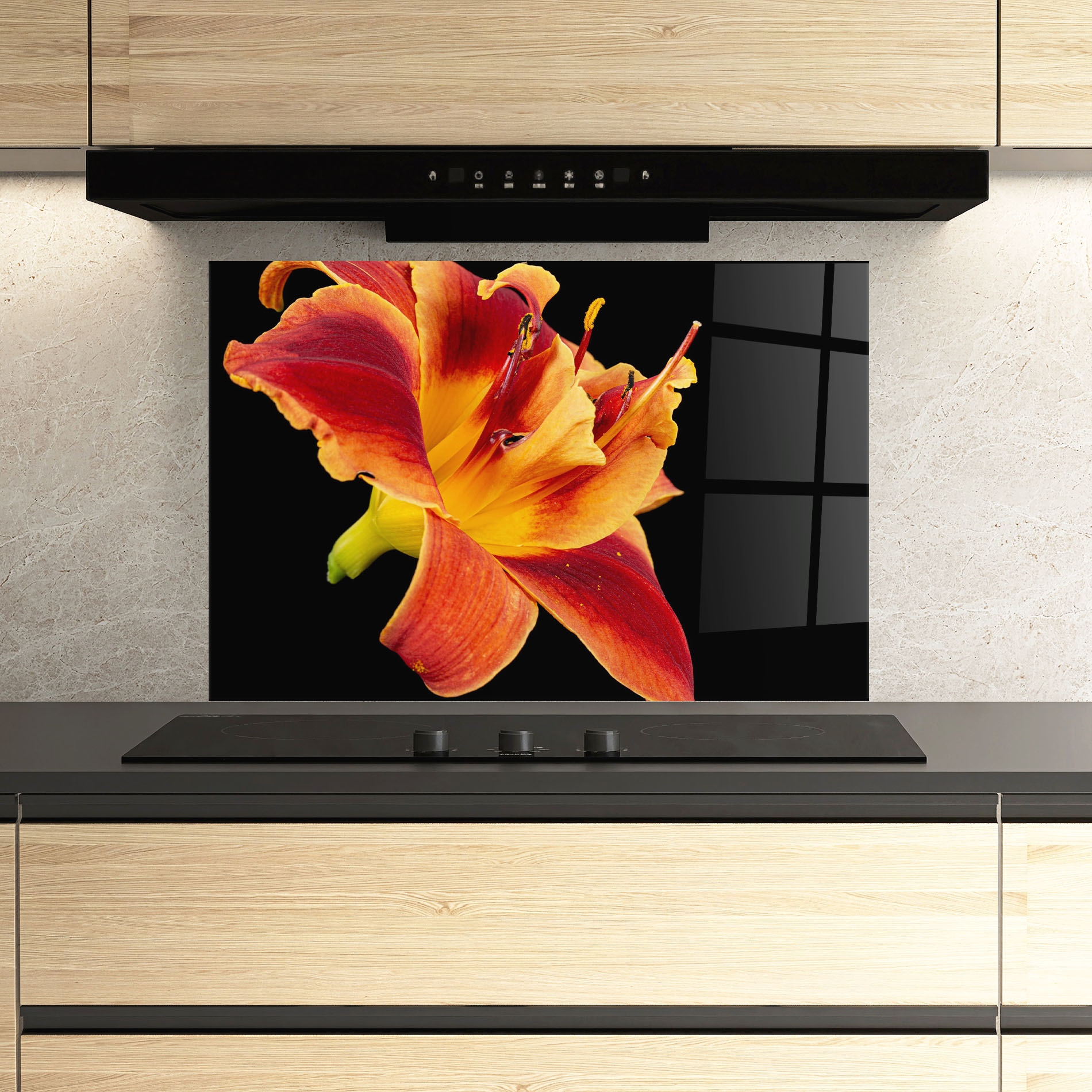 Panel Szklany Do Kuchni Exotic Orange Red