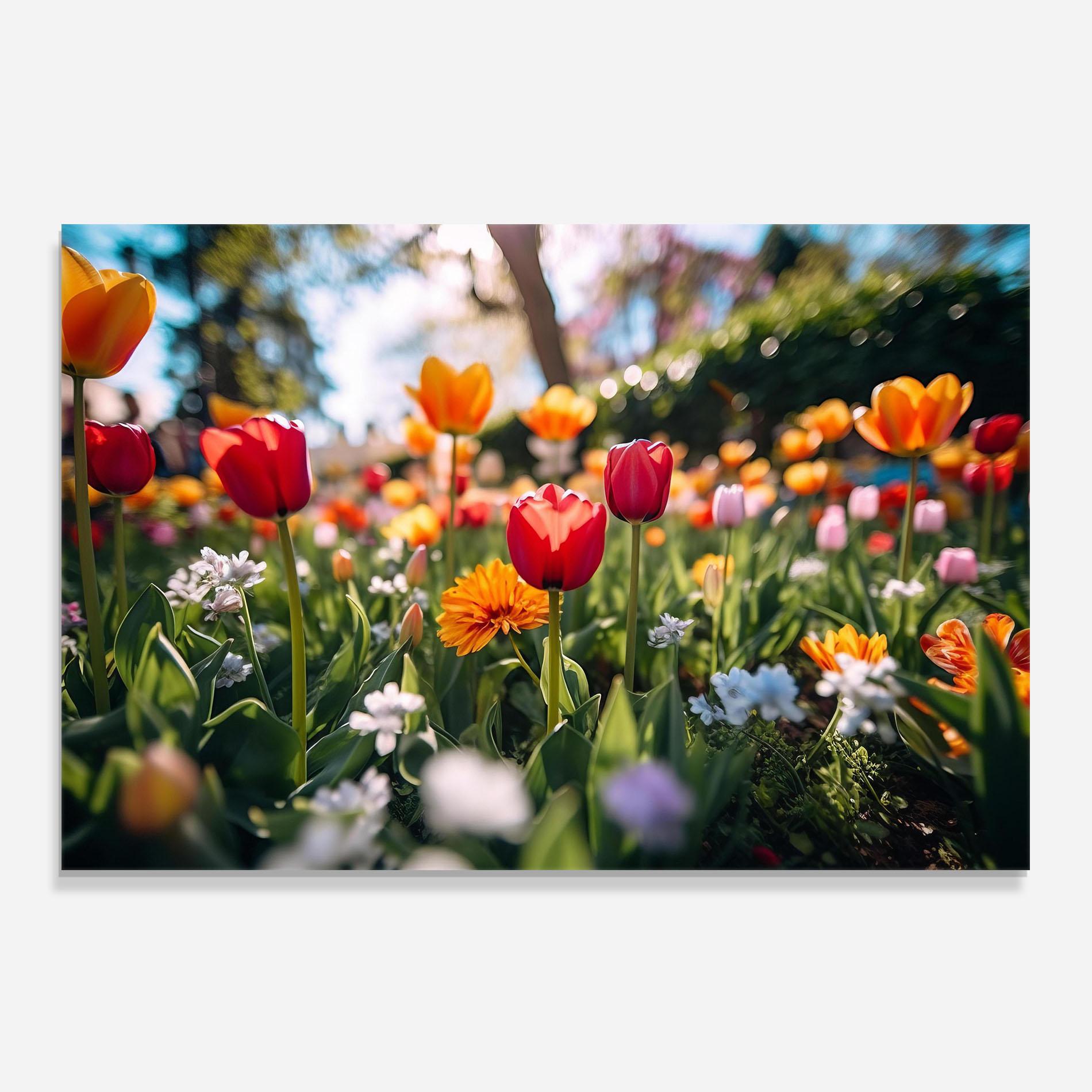 Panel Szklany do Kuchni Garden Tulips Mix mockup 0