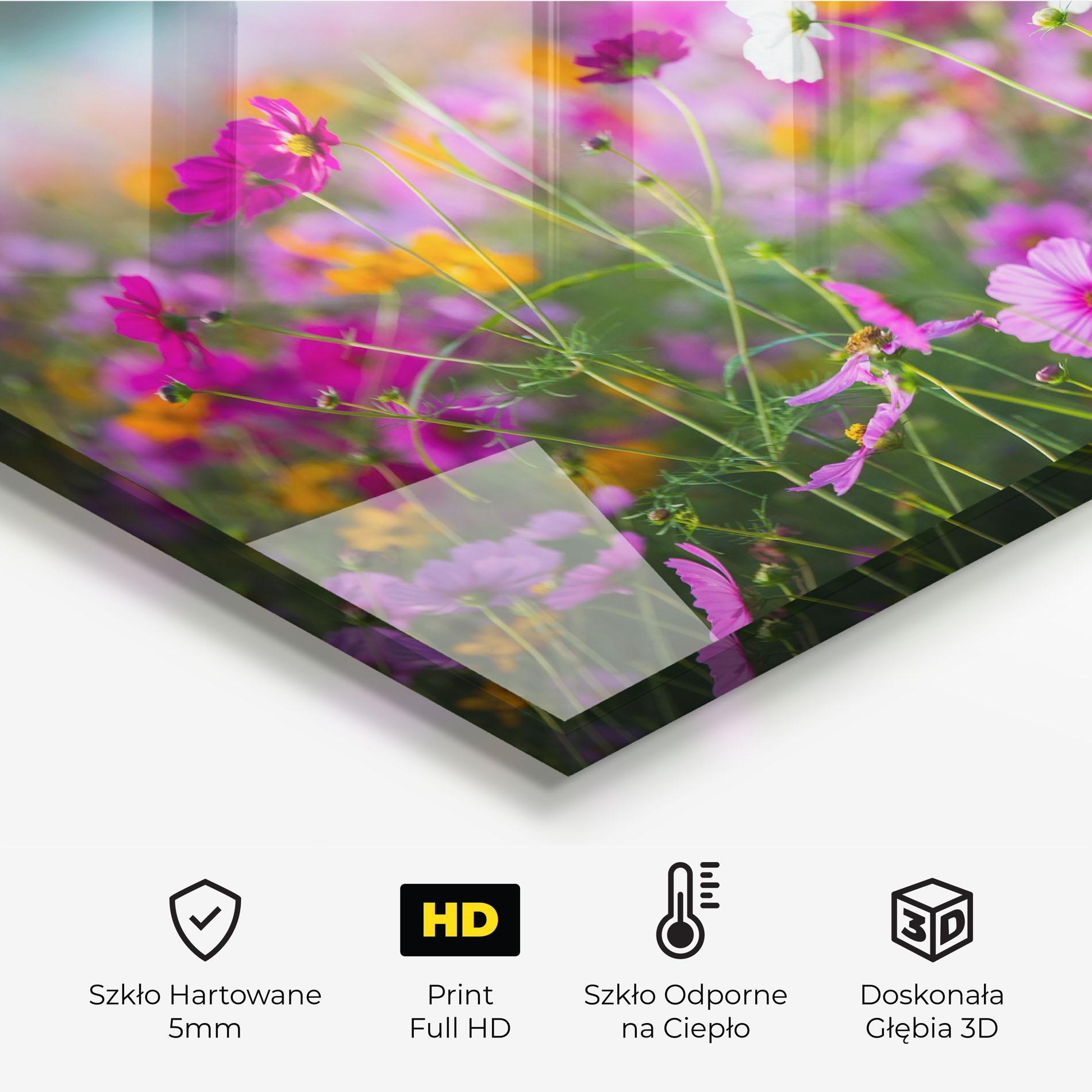 Panel Szklany do Kuchni Flower Grassland mockup 2