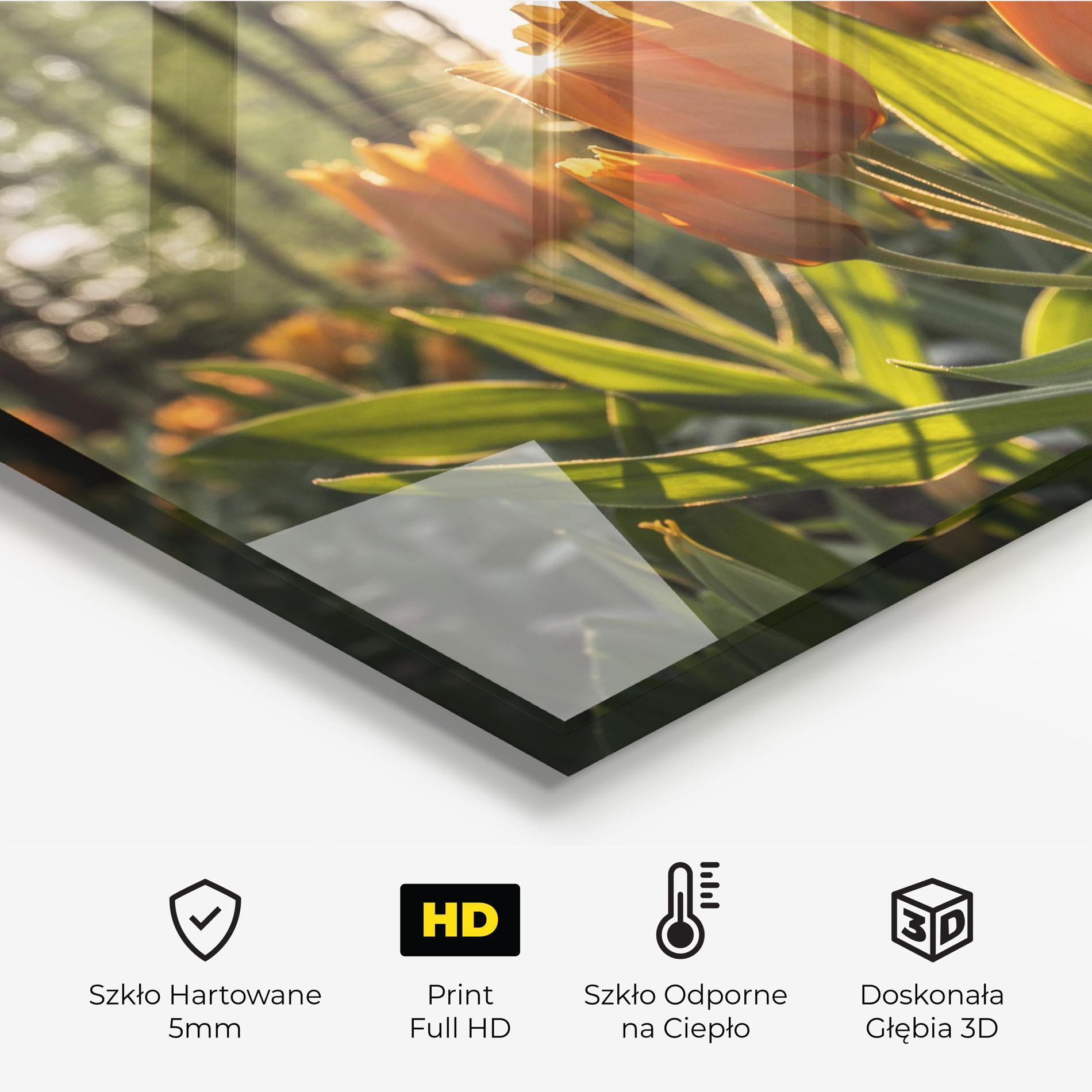 Panel Szklany do Kuchni Forest Tulips mockup 2