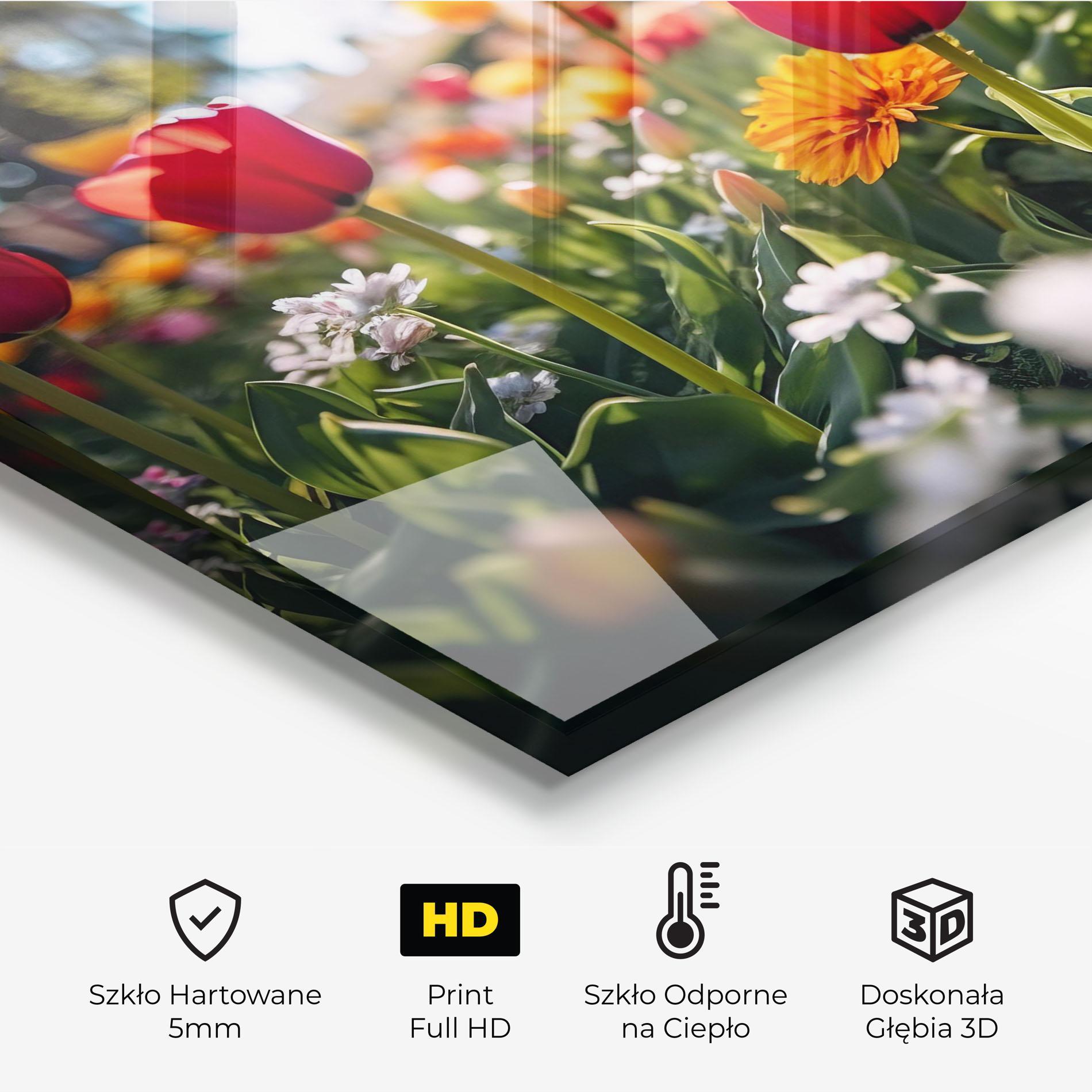 Panel Szklany do Kuchni Garden Tulips Mix mockup 2