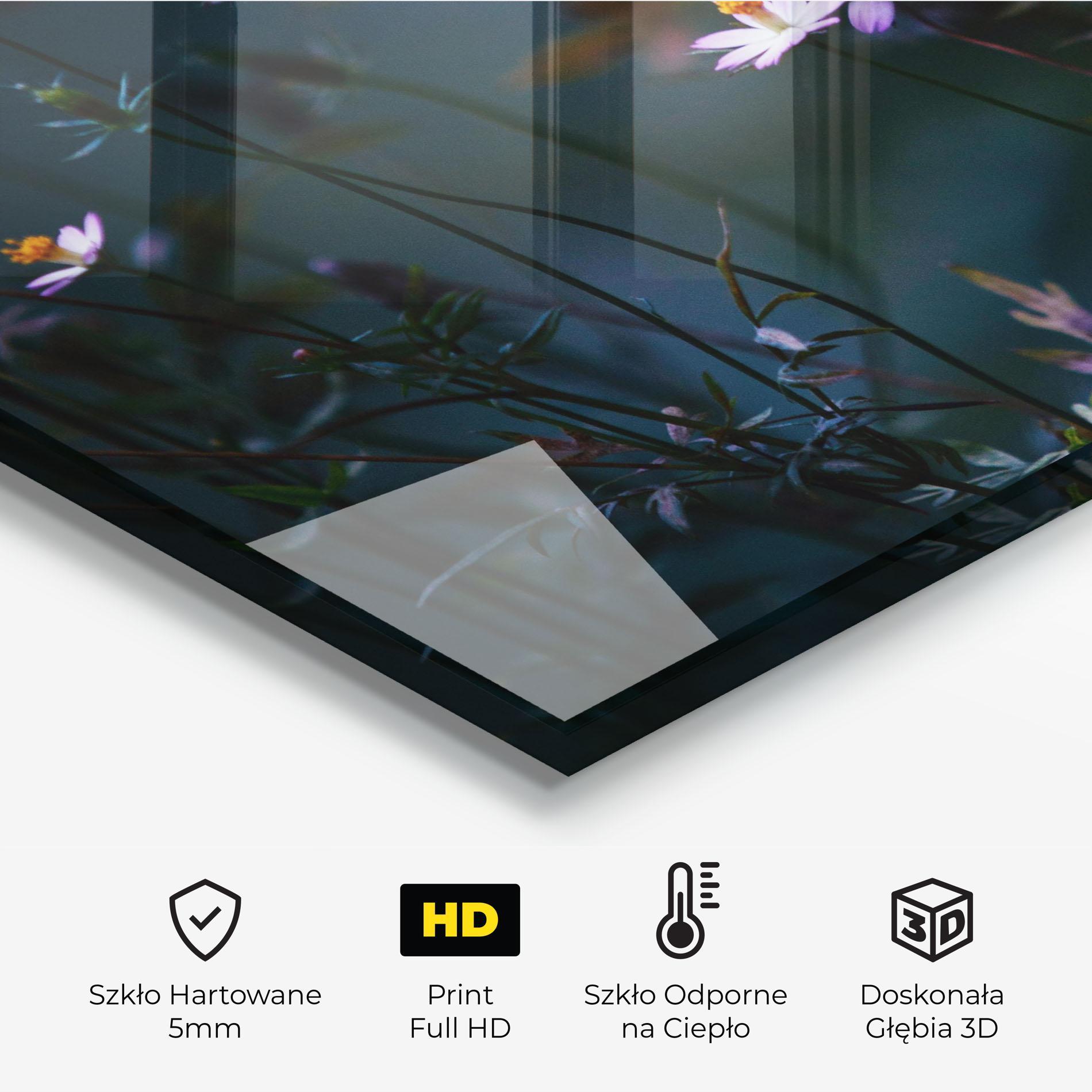 Panel Szklany do Kuchni Night Flowers mockup 2