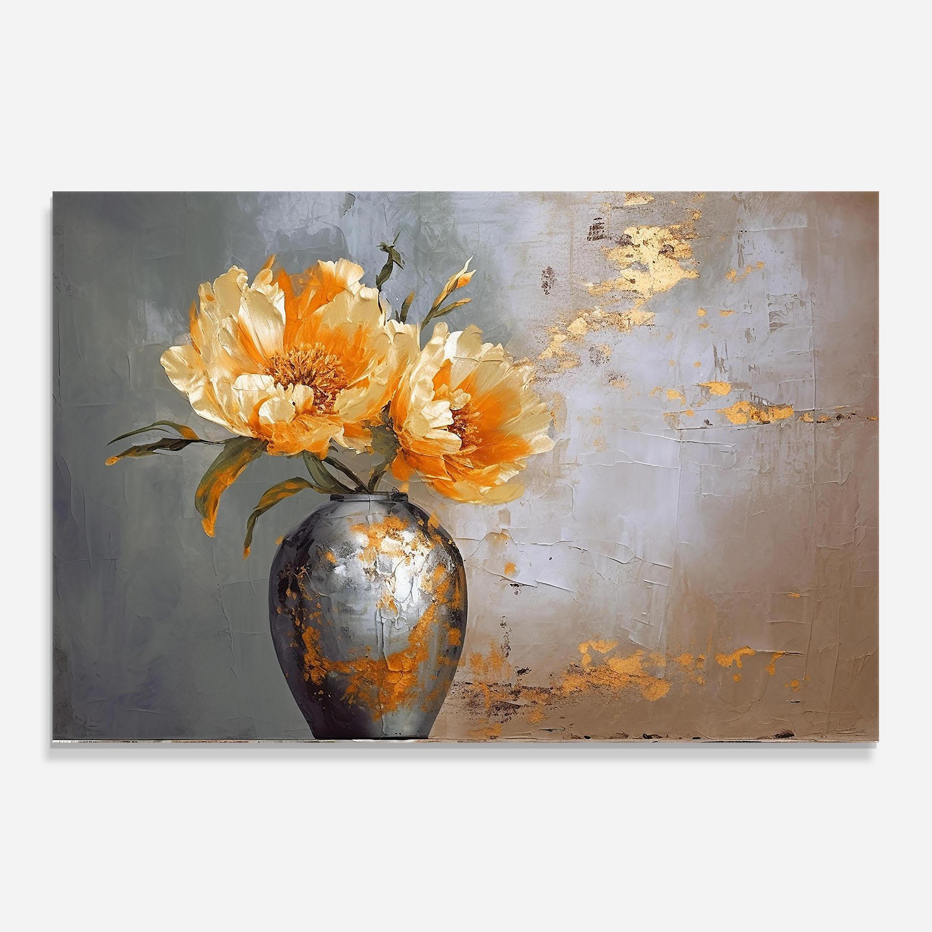 Panel Szklany do Kuchni Grey Painting Vase mockup 0