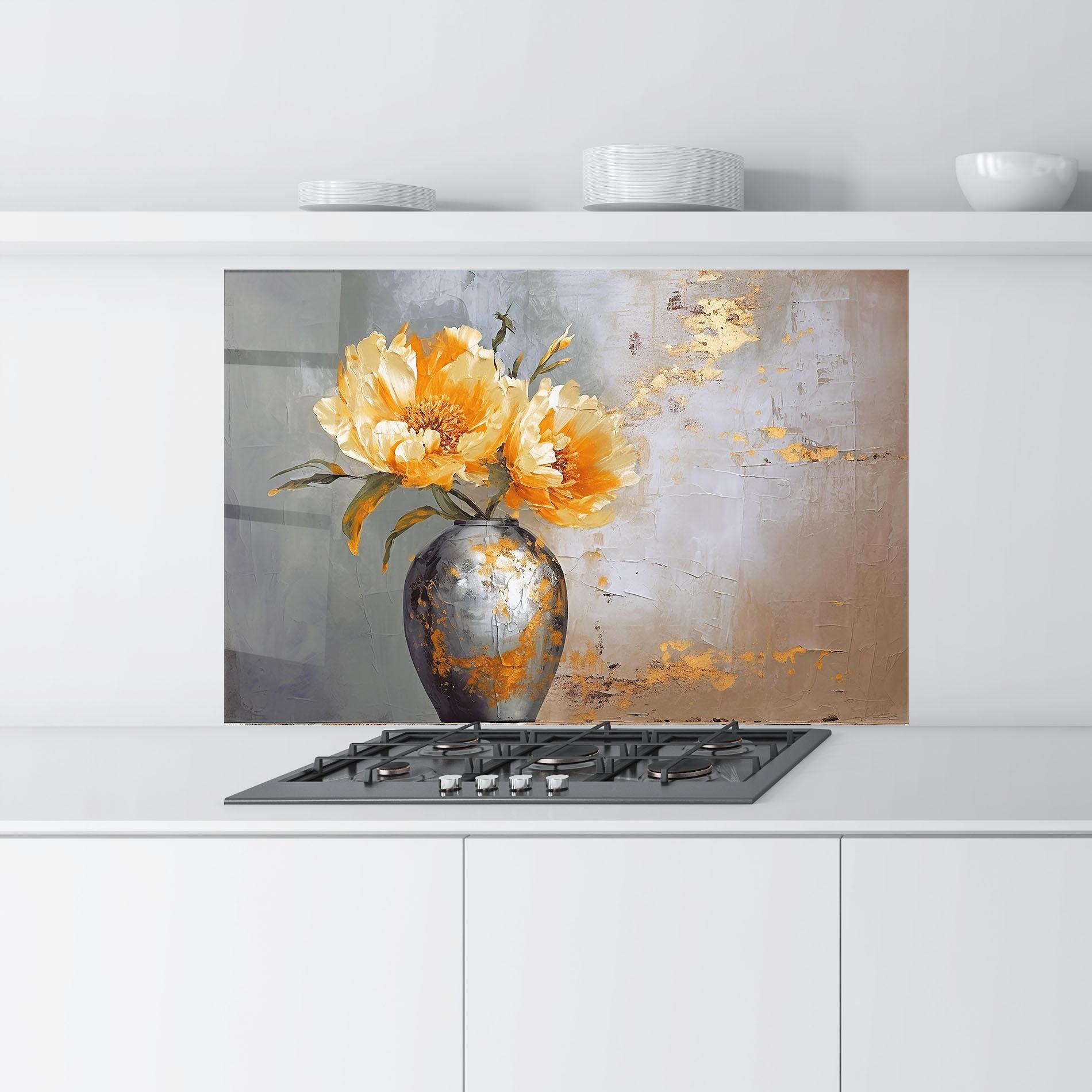 Panel Szklany do Kuchni Grey Painting Vase mockup 9