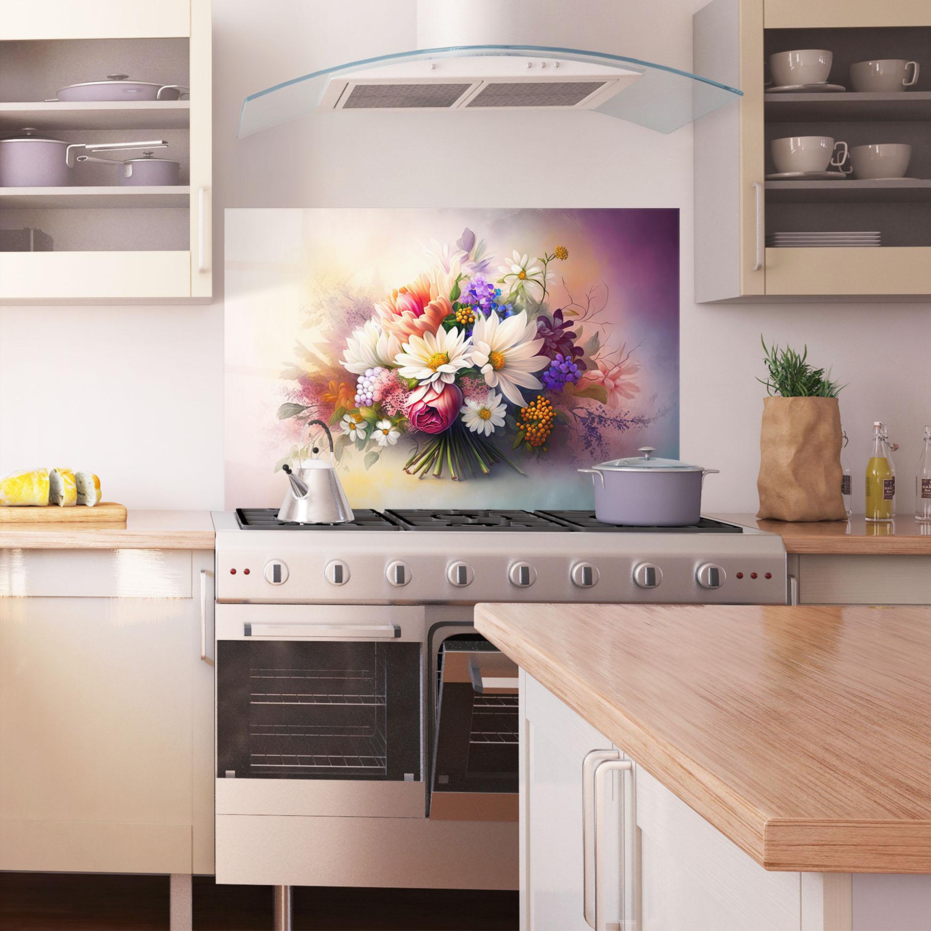 Panel Szklany do Kuchni Vecteezy_ai Generated Bouquet Of Fresh Spring Flowers On Light_23373362_865 mockup 1