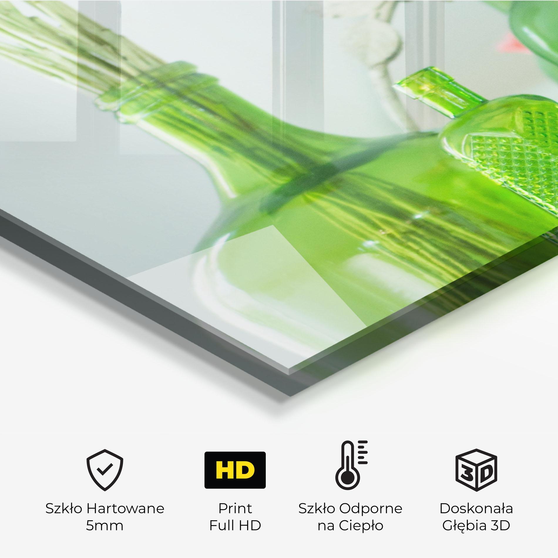 Panel Szklany do Kuchni Green Vase Flowers mockup 2