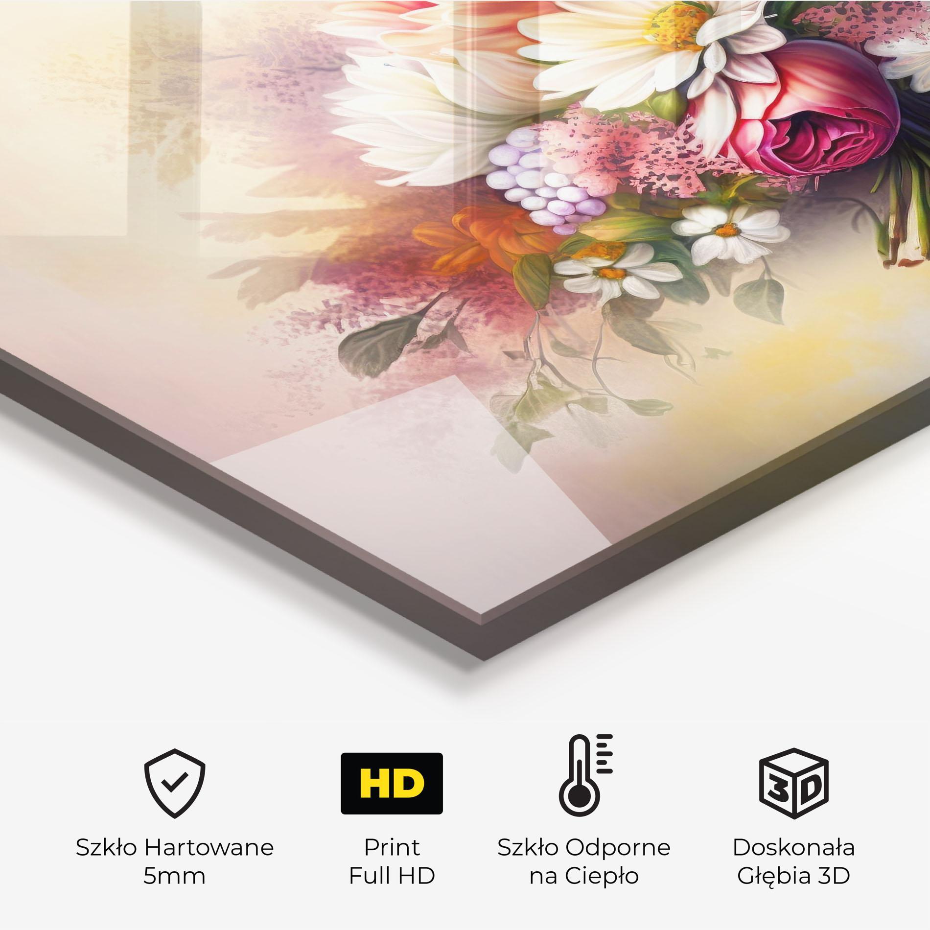 Panel Szklany do Kuchni Vecteezy_ai Generated Bouquet Of Fresh Spring Flowers On Light_23373362_865 mockup 2