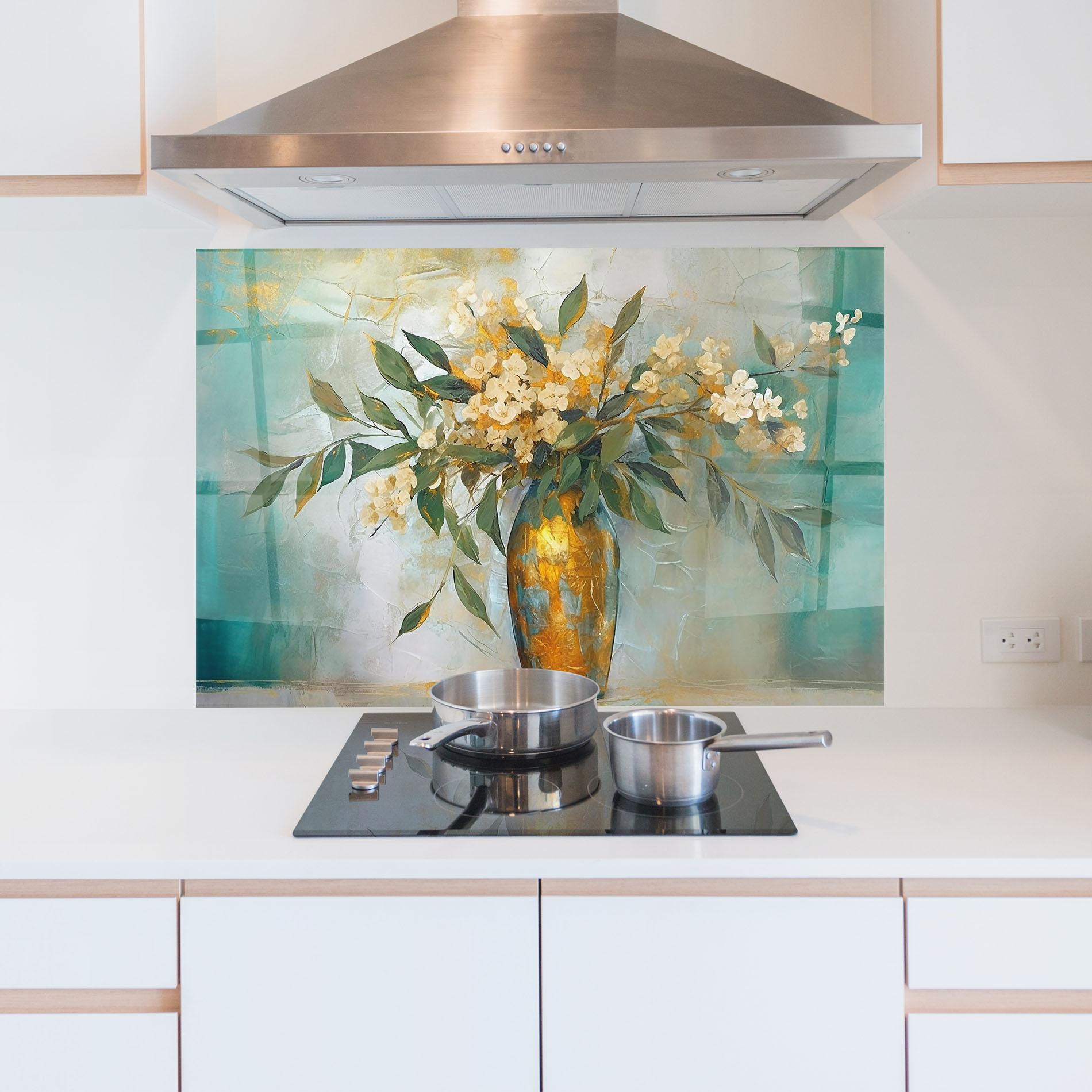 Panel Szklany do Kuchni Abstract Vase Art mockup 5