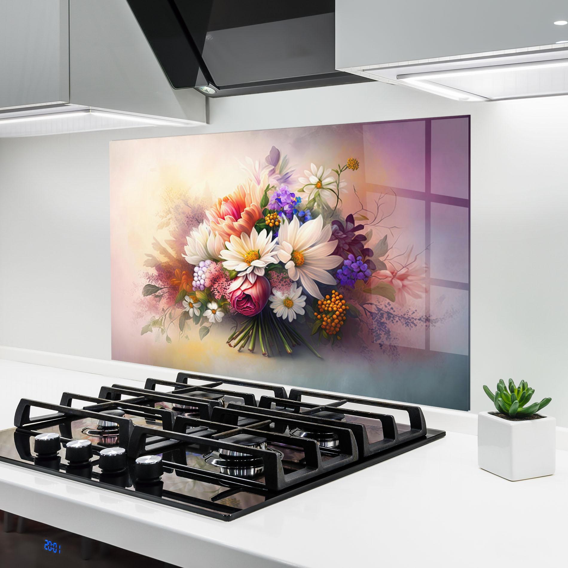 Panel Szklany do Kuchni Vecteezy_ai Generated Bouquet Of Fresh Spring Flowers On Light_23373362_865 mockup 6