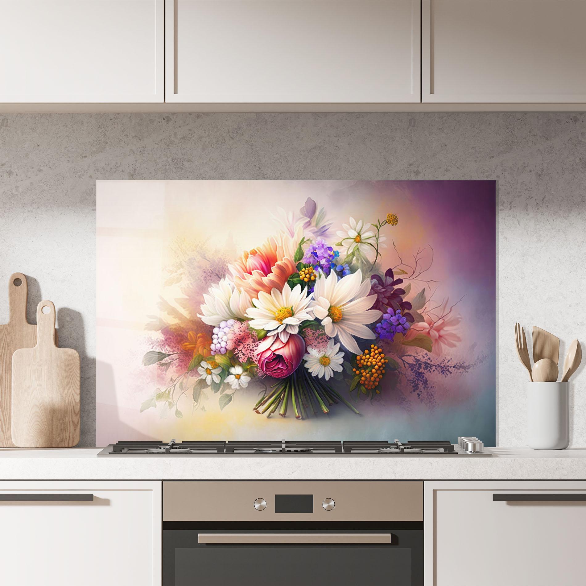 Panel Szklany do Kuchni Vecteezy_ai Generated Bouquet Of Fresh Spring Flowers On Light_23373362_865 mockup 7