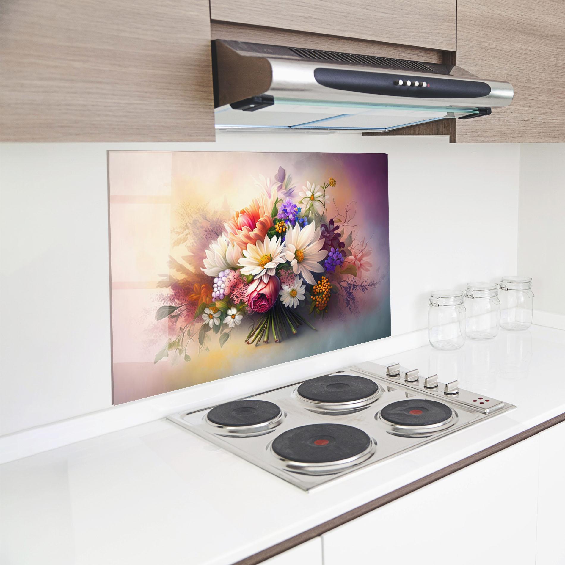 Panel Szklany do Kuchni Vecteezy_ai Generated Bouquet Of Fresh Spring Flowers On Light_23373362_865 mockup 8