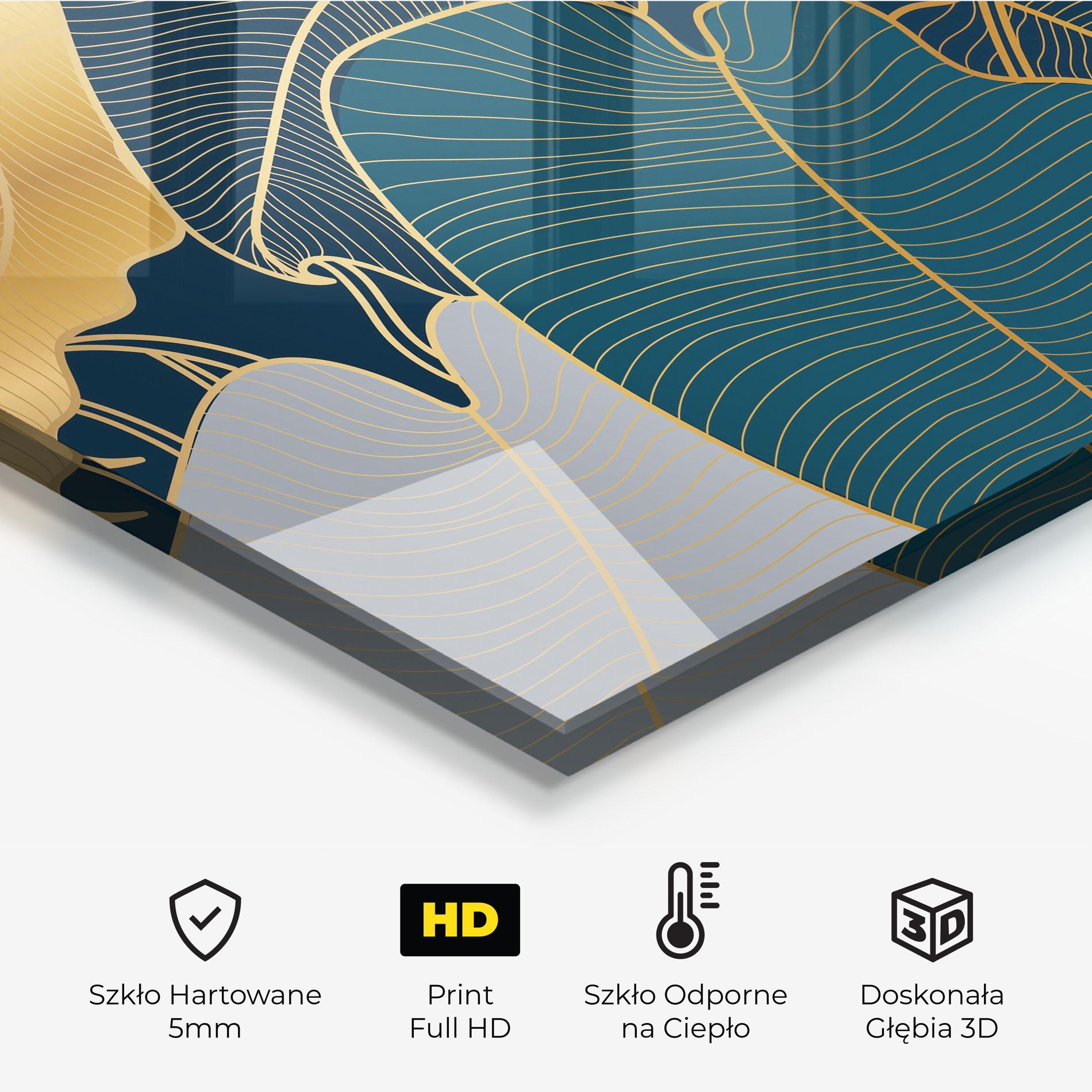 Panel Szklany do Kuchni Golden Leaves mockup 2