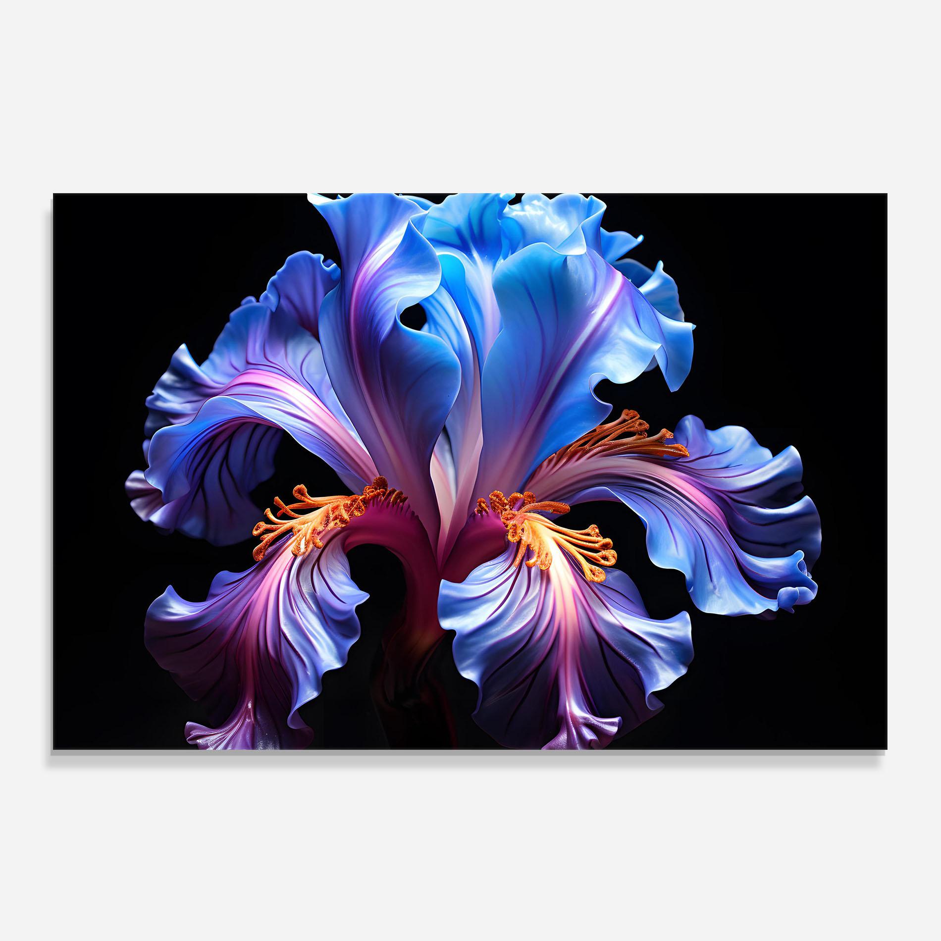 Panel Szklany do Kuchni Beautiful Iris On Black mockup 0